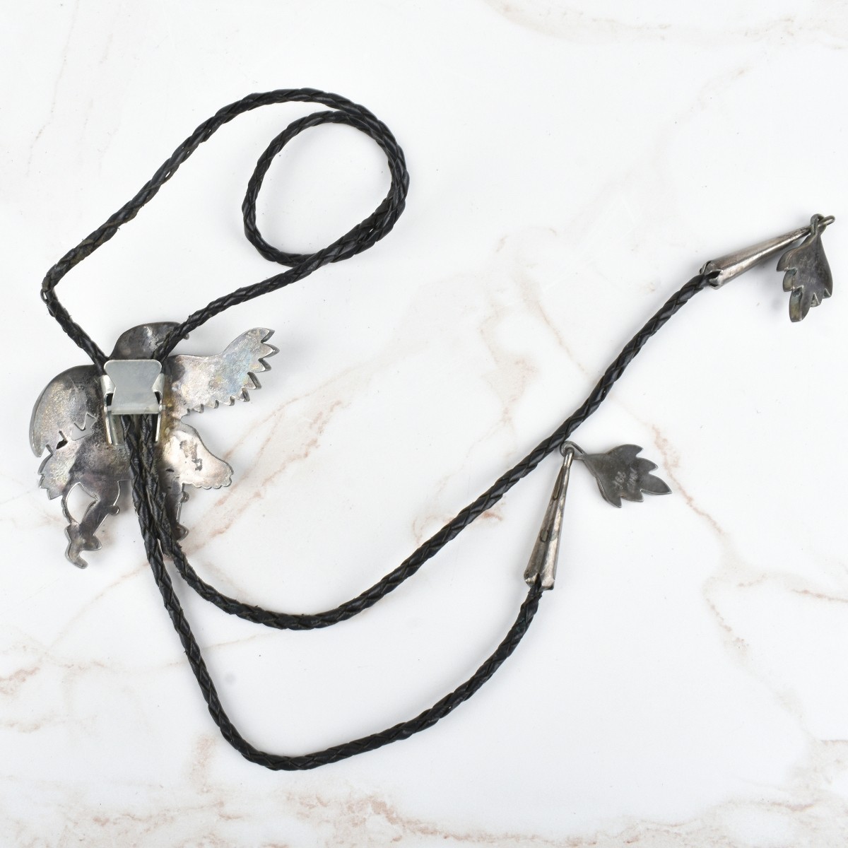Zuni Hardstone and Silver Bolo Tie