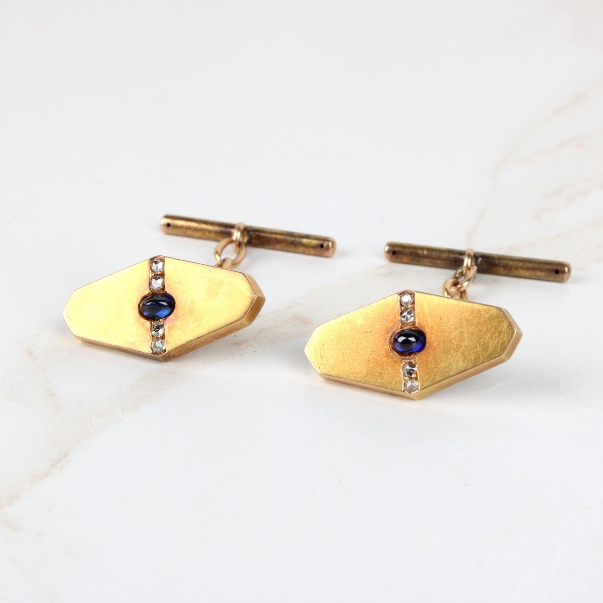 14K and Sapphire Cufflinks