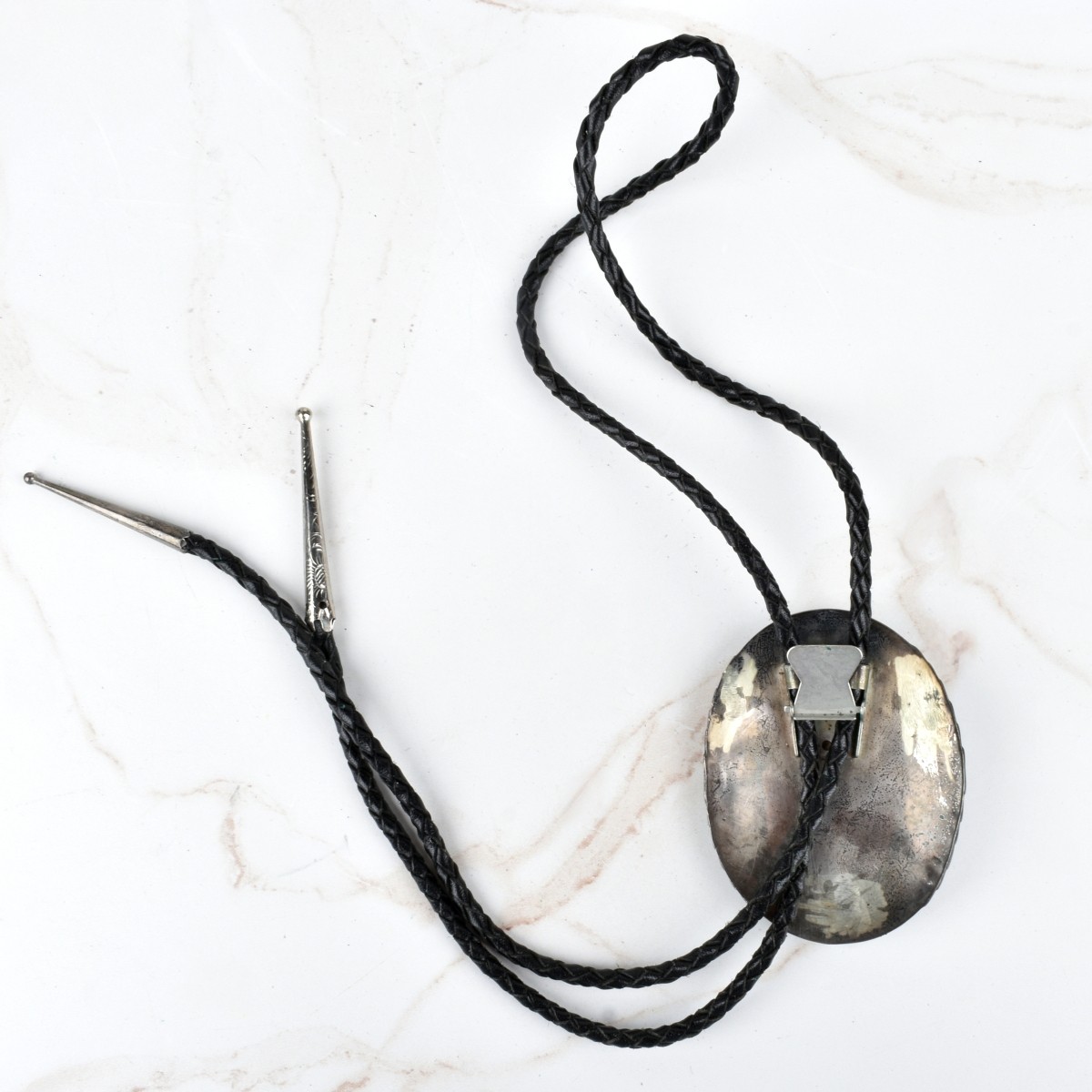 Navajo Turquoise, Bear Claw and Silver Bolo Tie