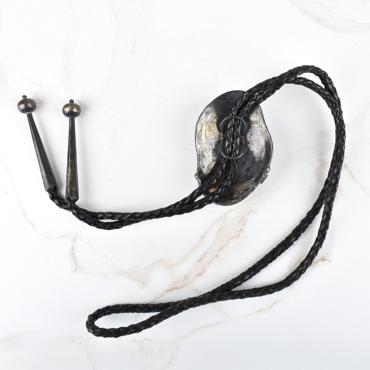 Native American Bear Claw & Silver Bolo Tie