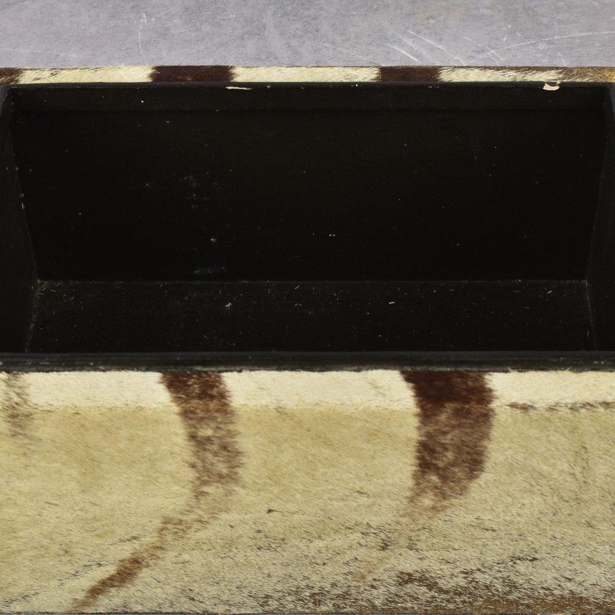 Vintage Zebra Hide Covered Wood Box