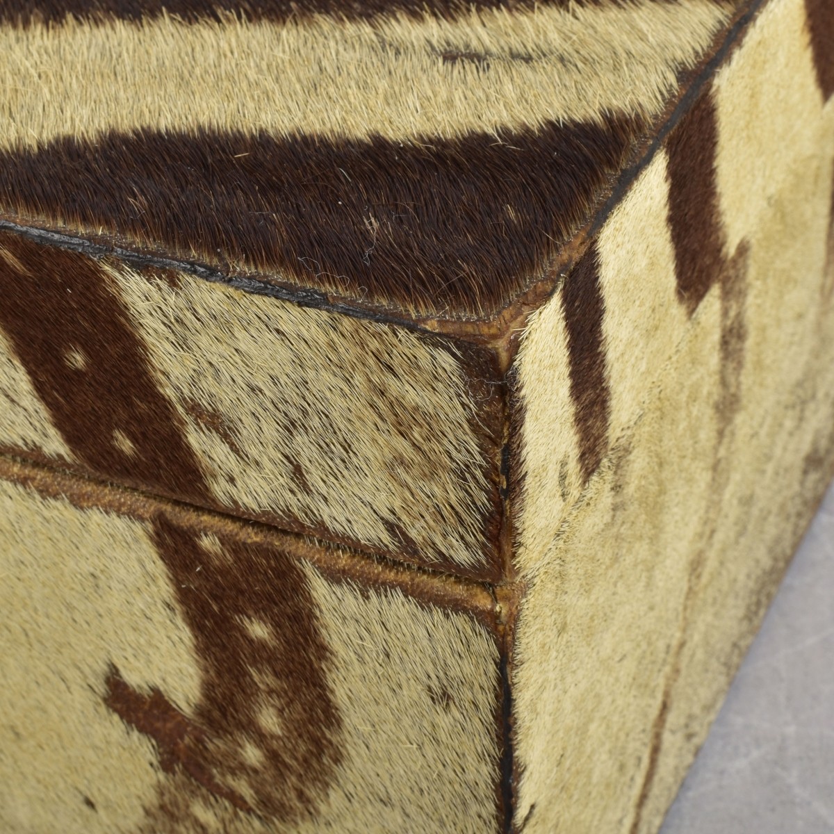 Vintage Zebra Hide Covered Wood Box