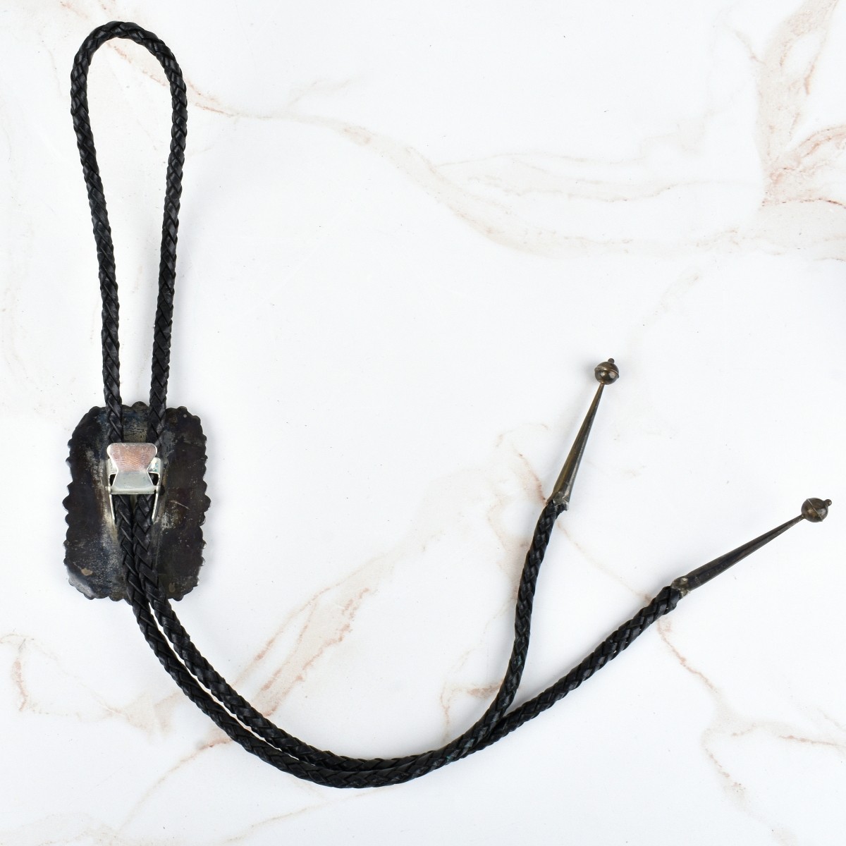 Navajo Hardstone and Silver Bolo Tie