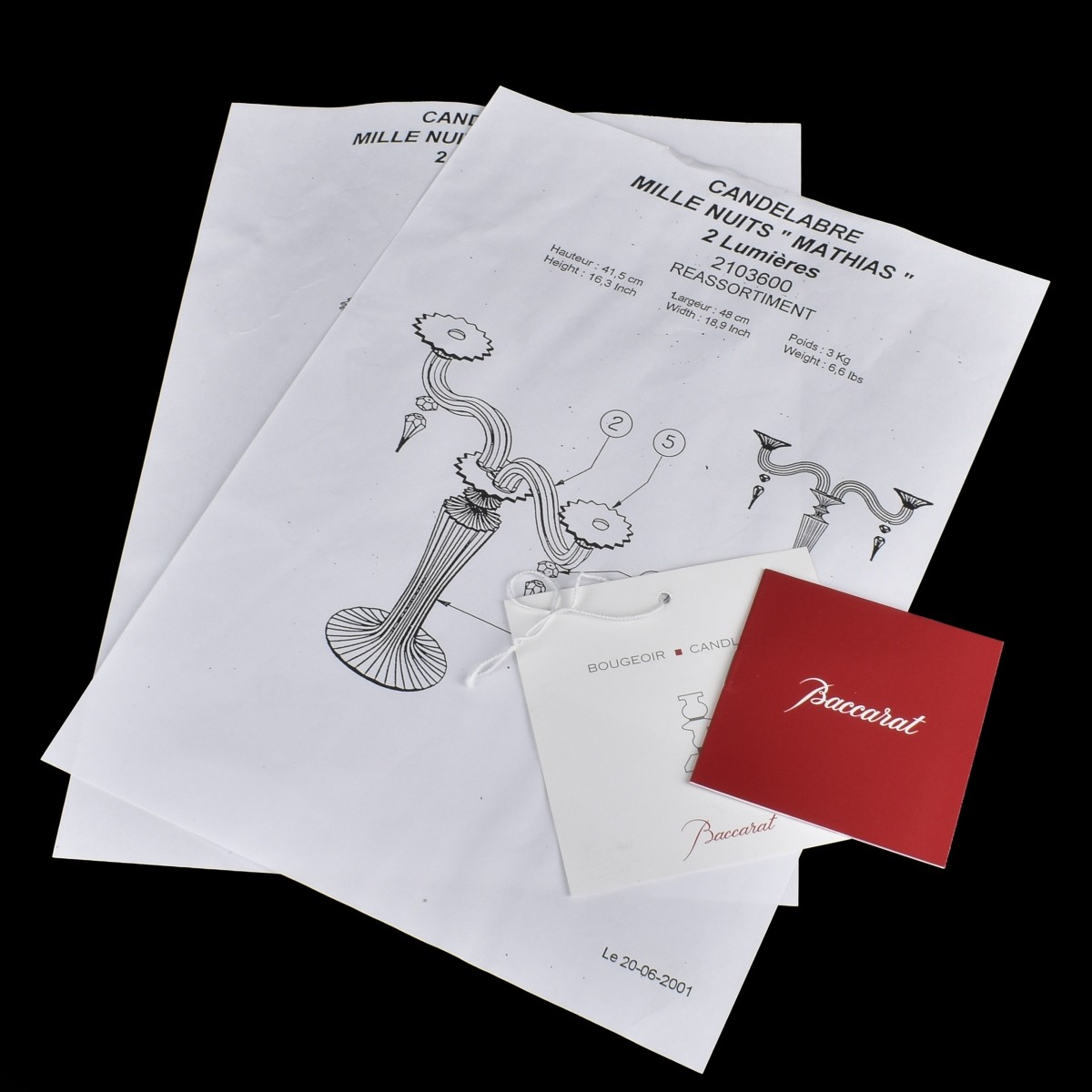Baccarat Crystal "Mille Nuits" Candelabra