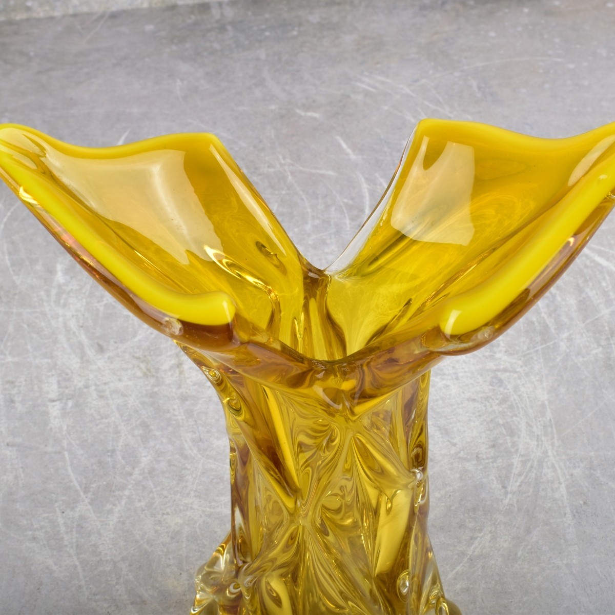 Vintage Honey Amber Glass Vase