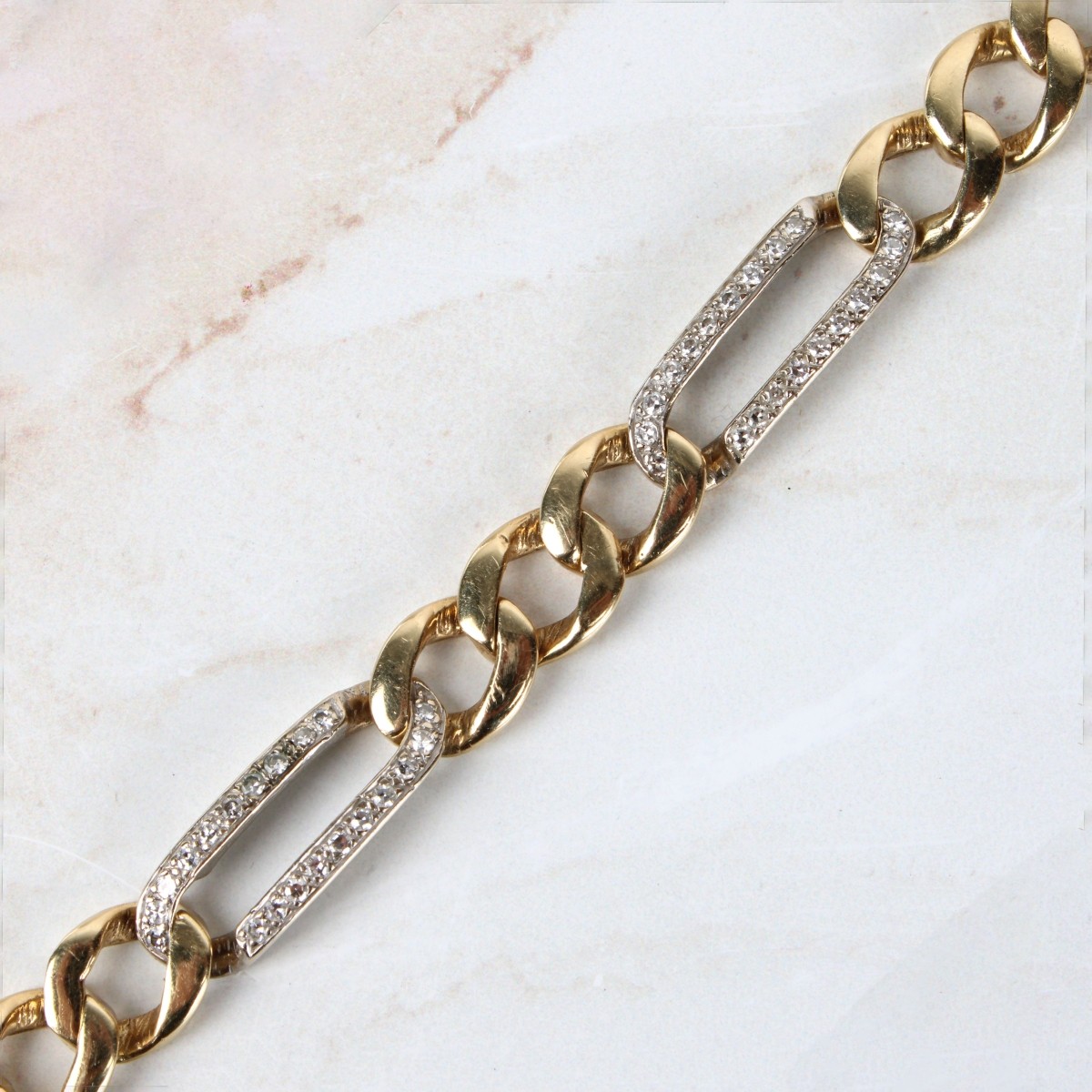 Diamond and 14K Link Bracelet