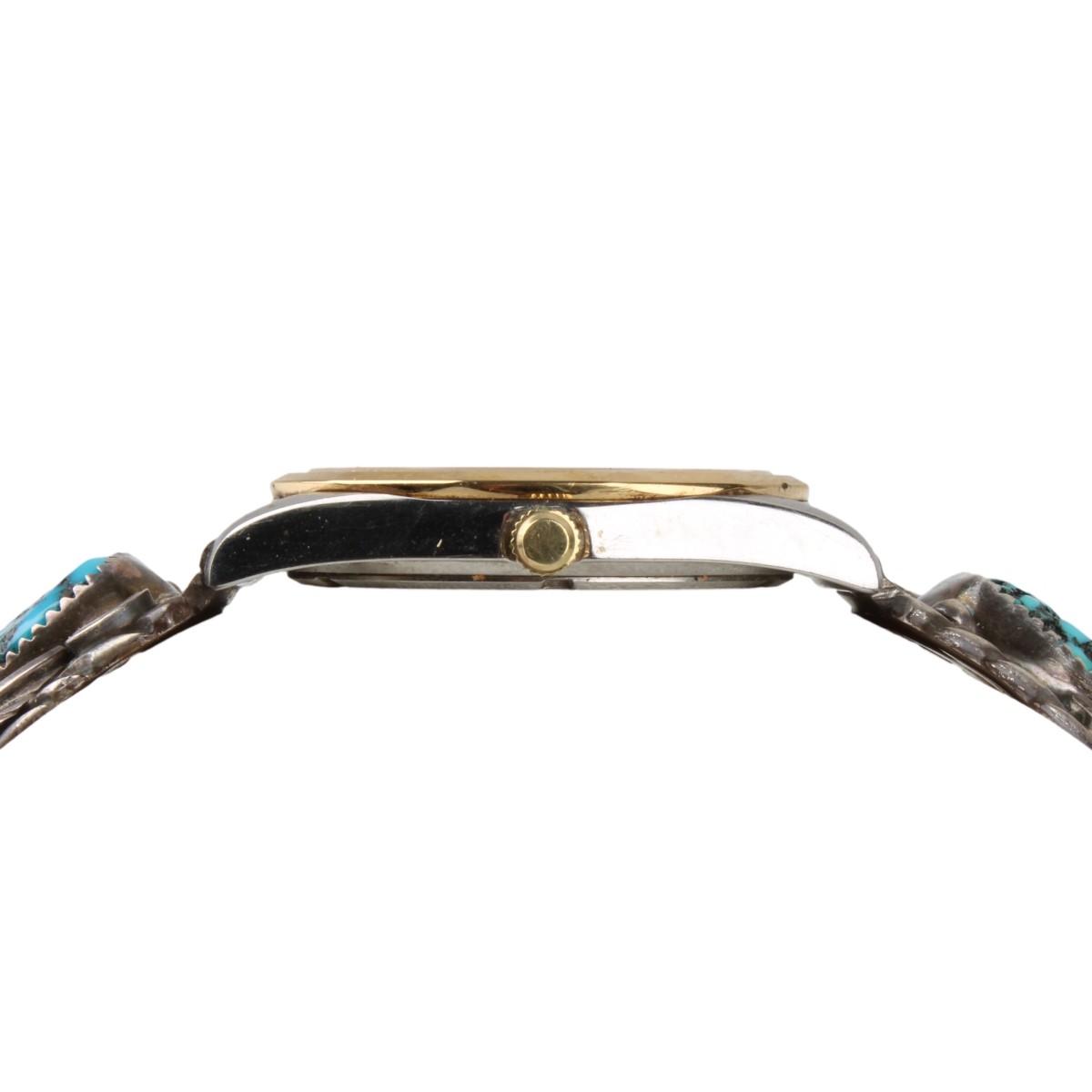 Navajo Turquoise and Sterling Watch Bracelet