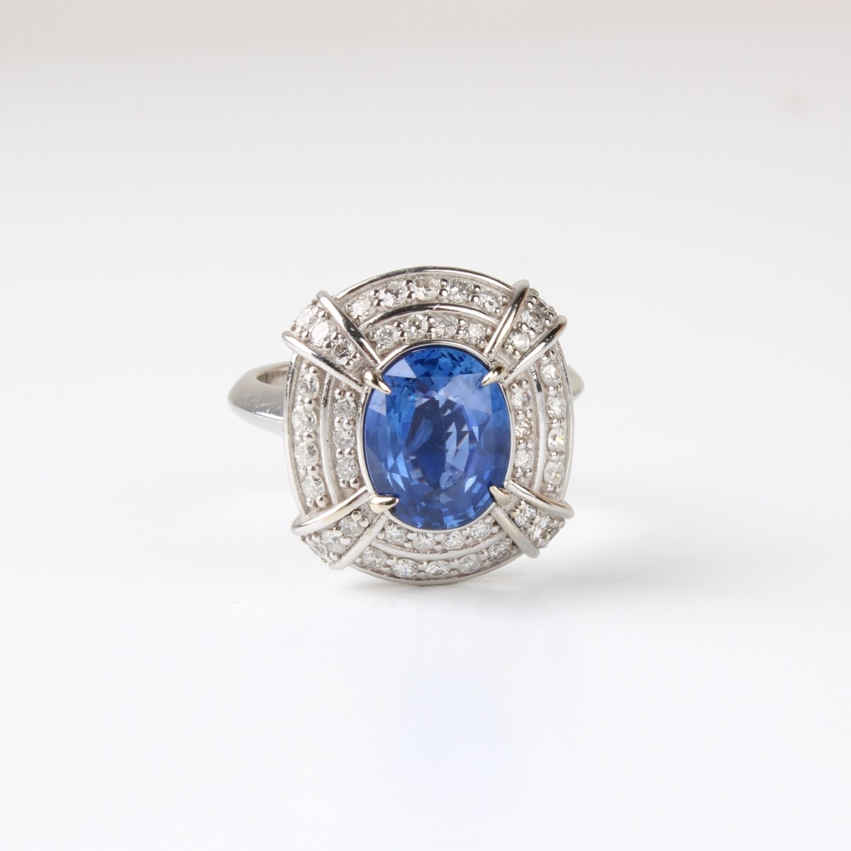 GIA Sapphire, Diamond and 14K Ring
