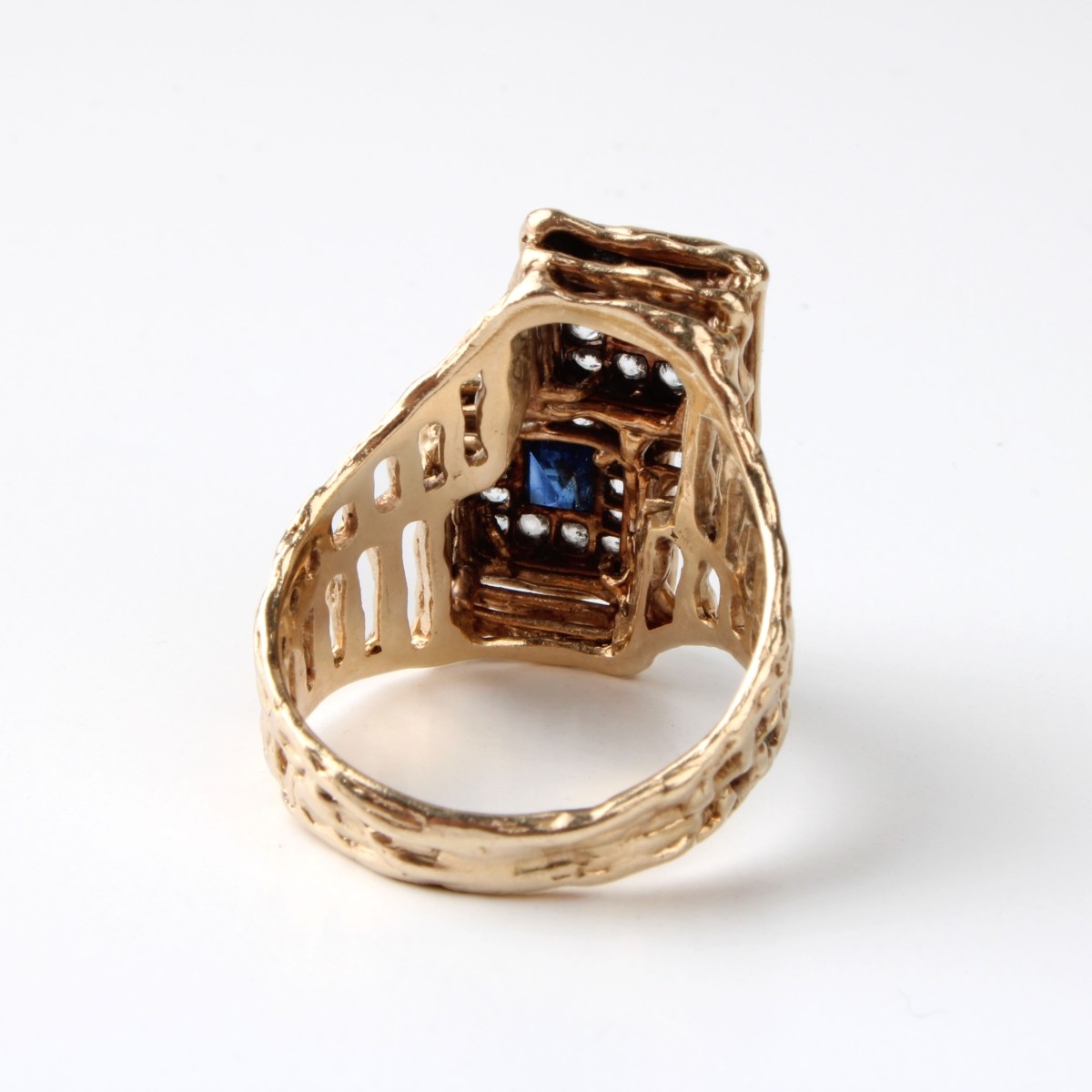 Sapphire, Diamond and 14K Ring