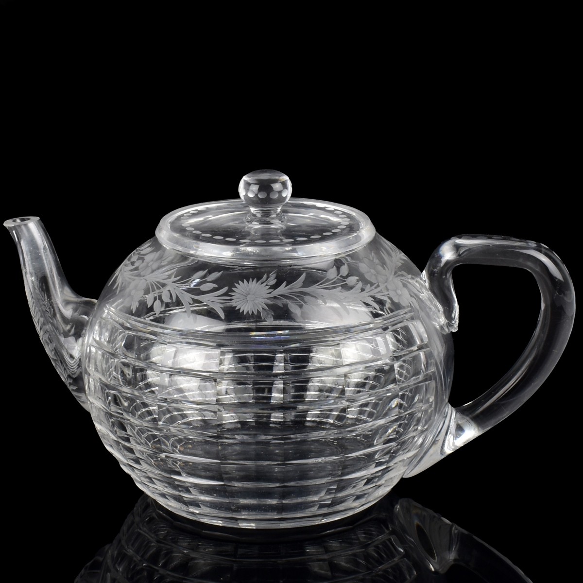 Antique Sinclaire Cut Glass Teapot