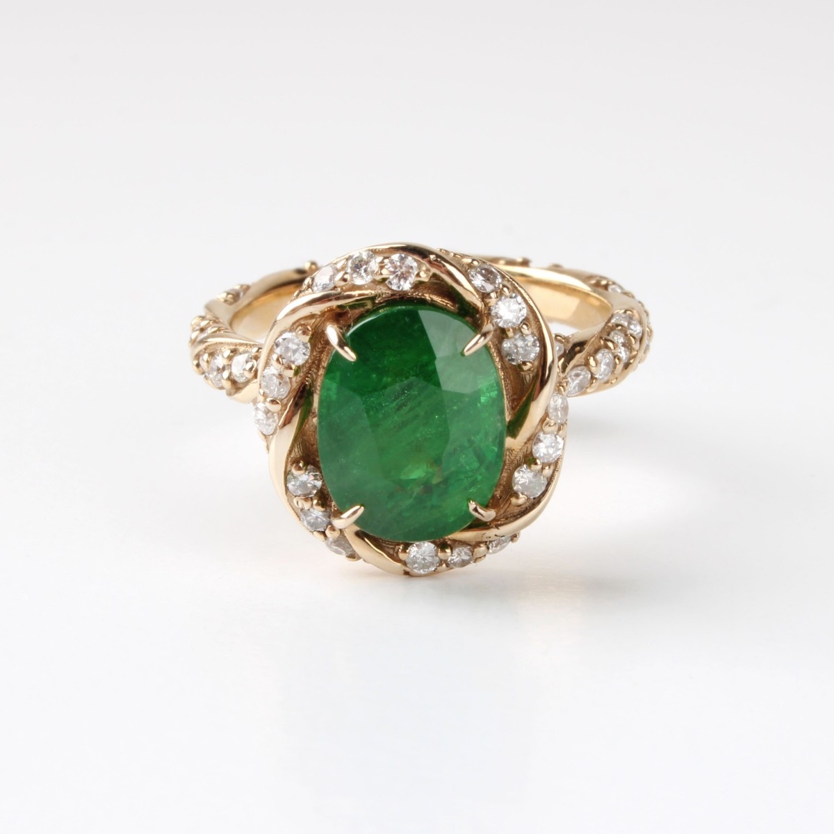 GIA Tsavorite, Diamond and 14K Ring