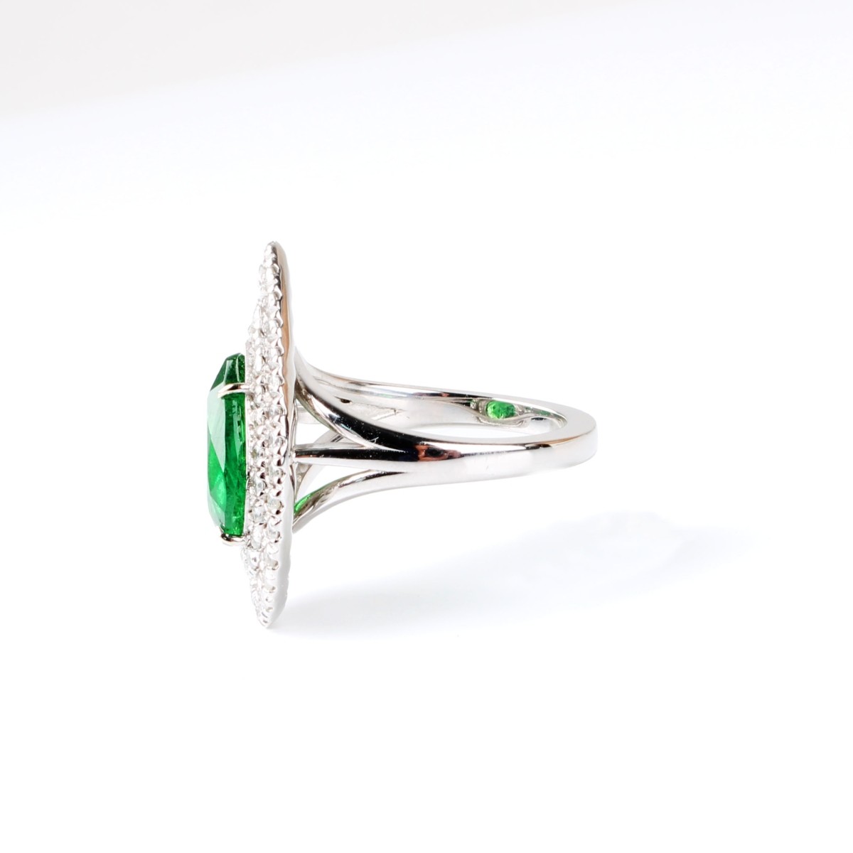 GIA Tsavorite, Diamond and 14K Ring