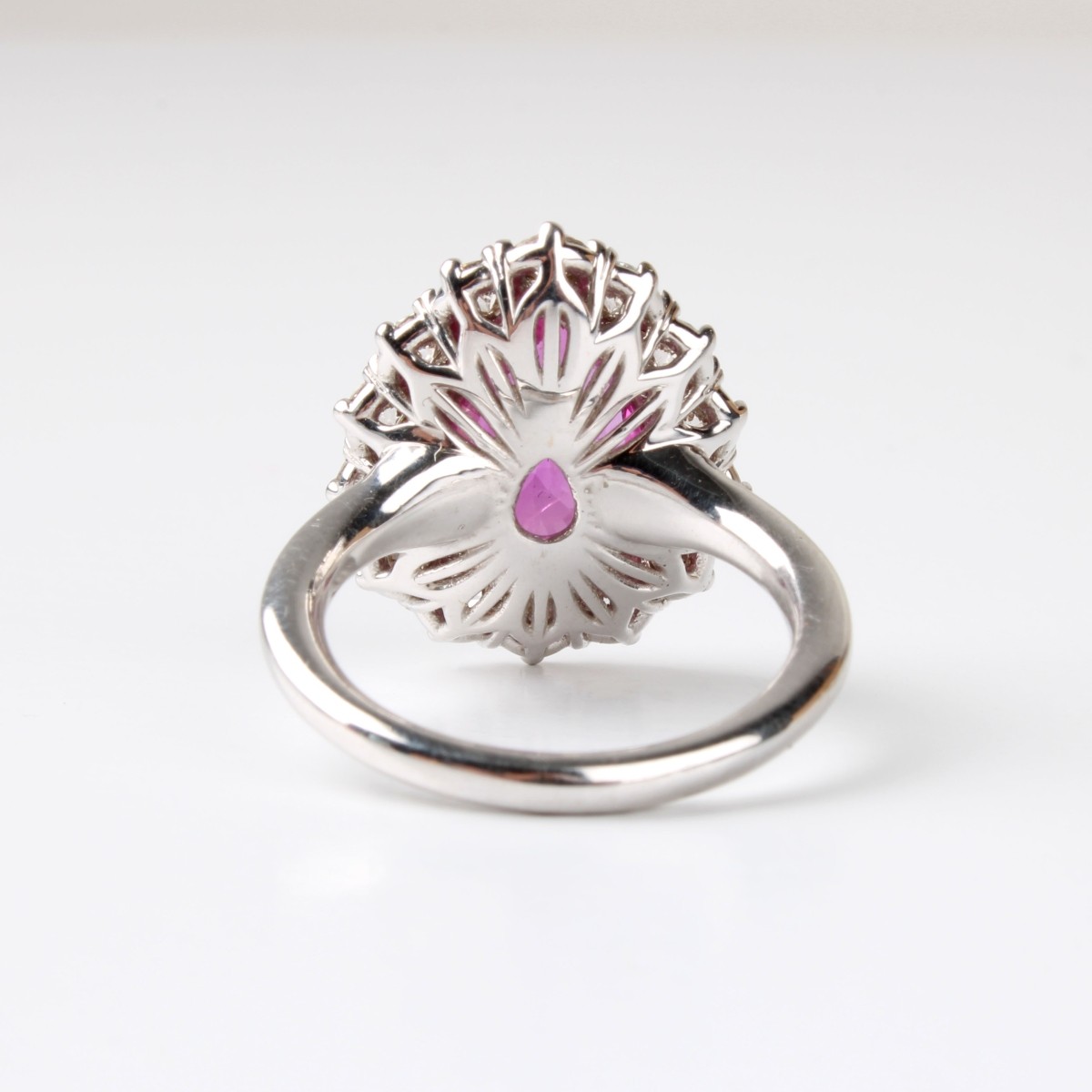 Lotus Gemology Ruby. Diamond and 18K Ring