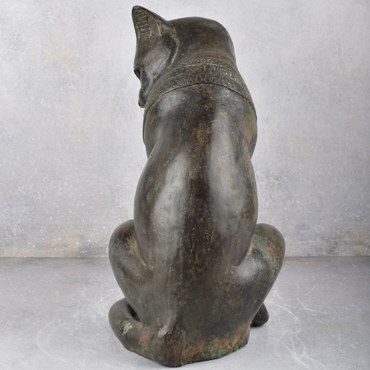 Cast Metal Egyptian Cat Sculpture