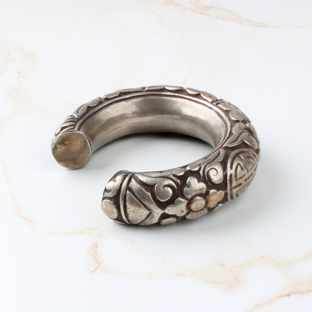 Chinese Silver Cuff Bangle