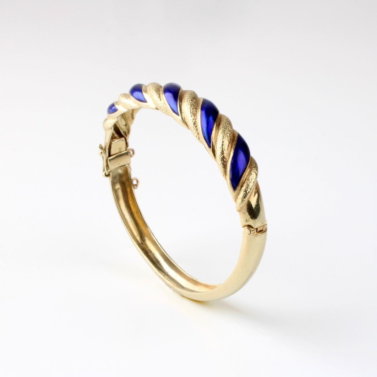 14K and Enamel Cuff Bangle