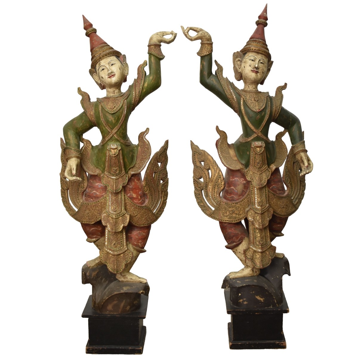 Large Burmese Hand-carved Deity's