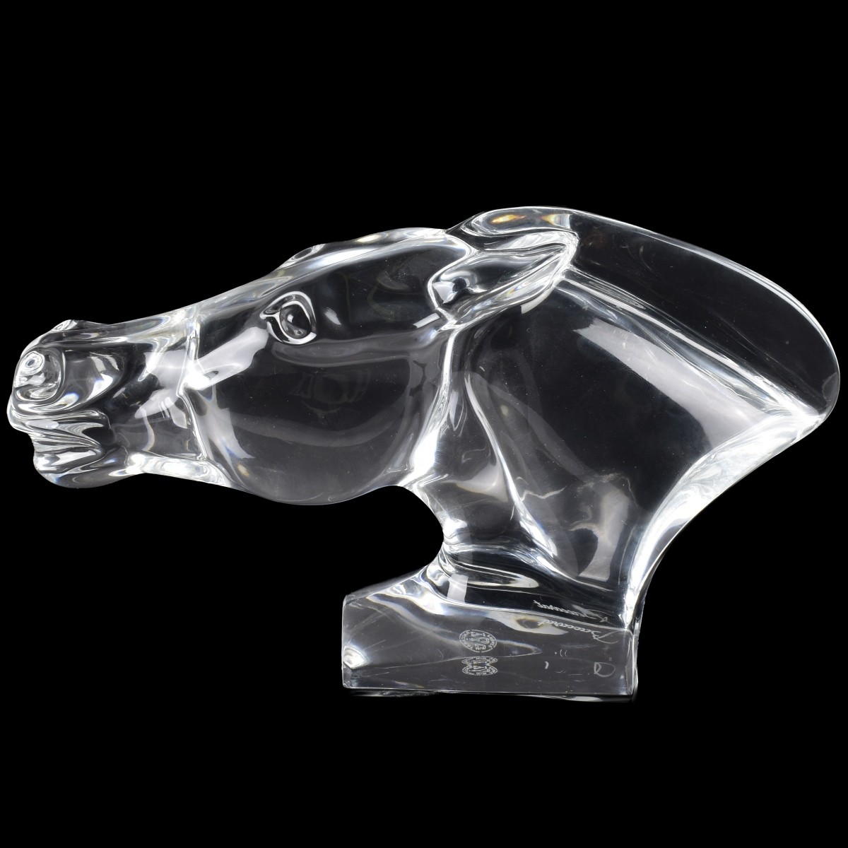 Baccarat Crystal Horse Head Sculpture