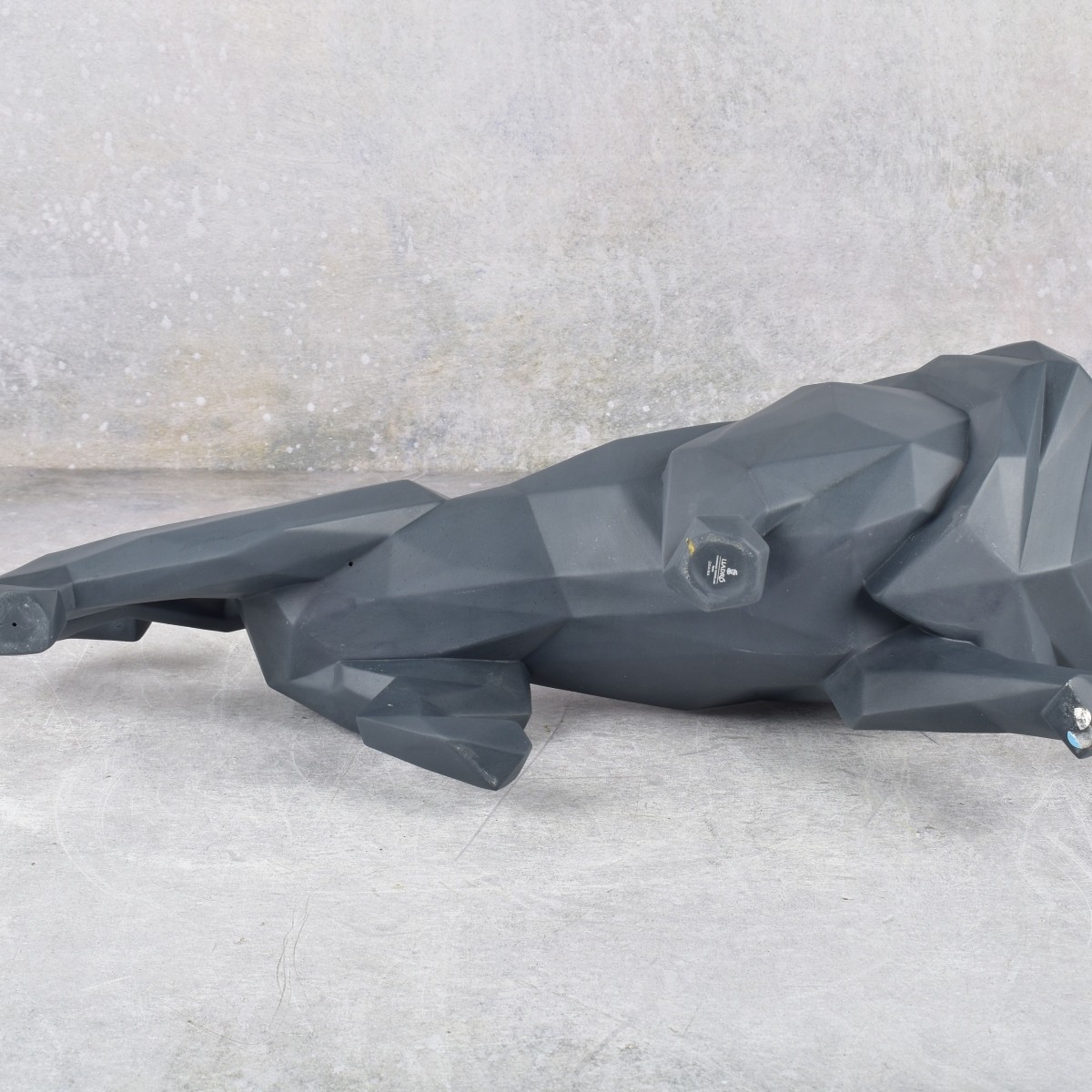 Rare Lladro Mat Black Porcelain Lion