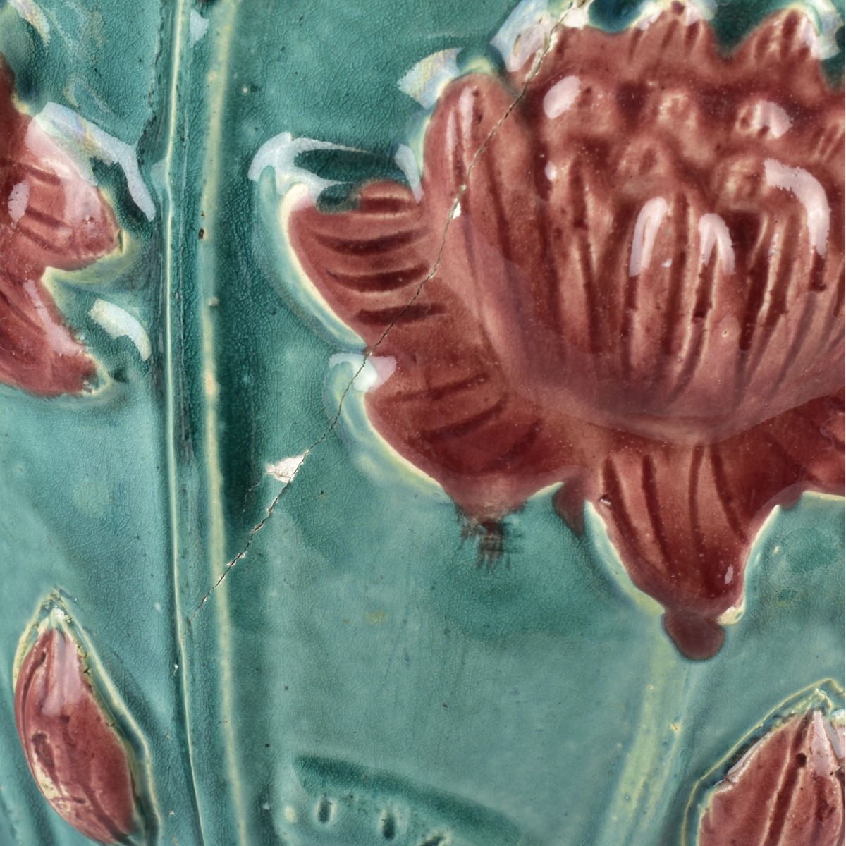 Antique French Art Nouveau Majolica Vase