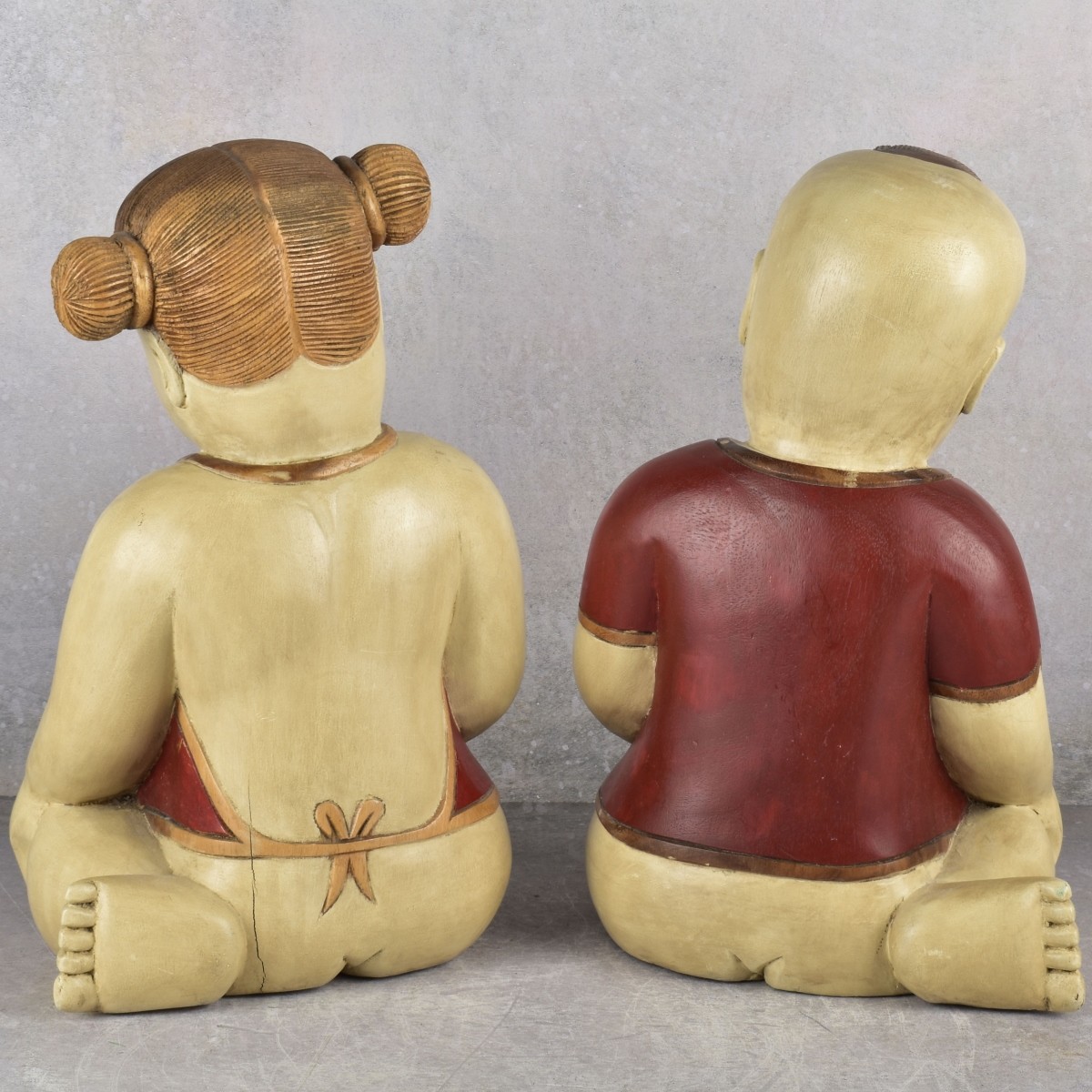 Wood Sculptures of Asian Children