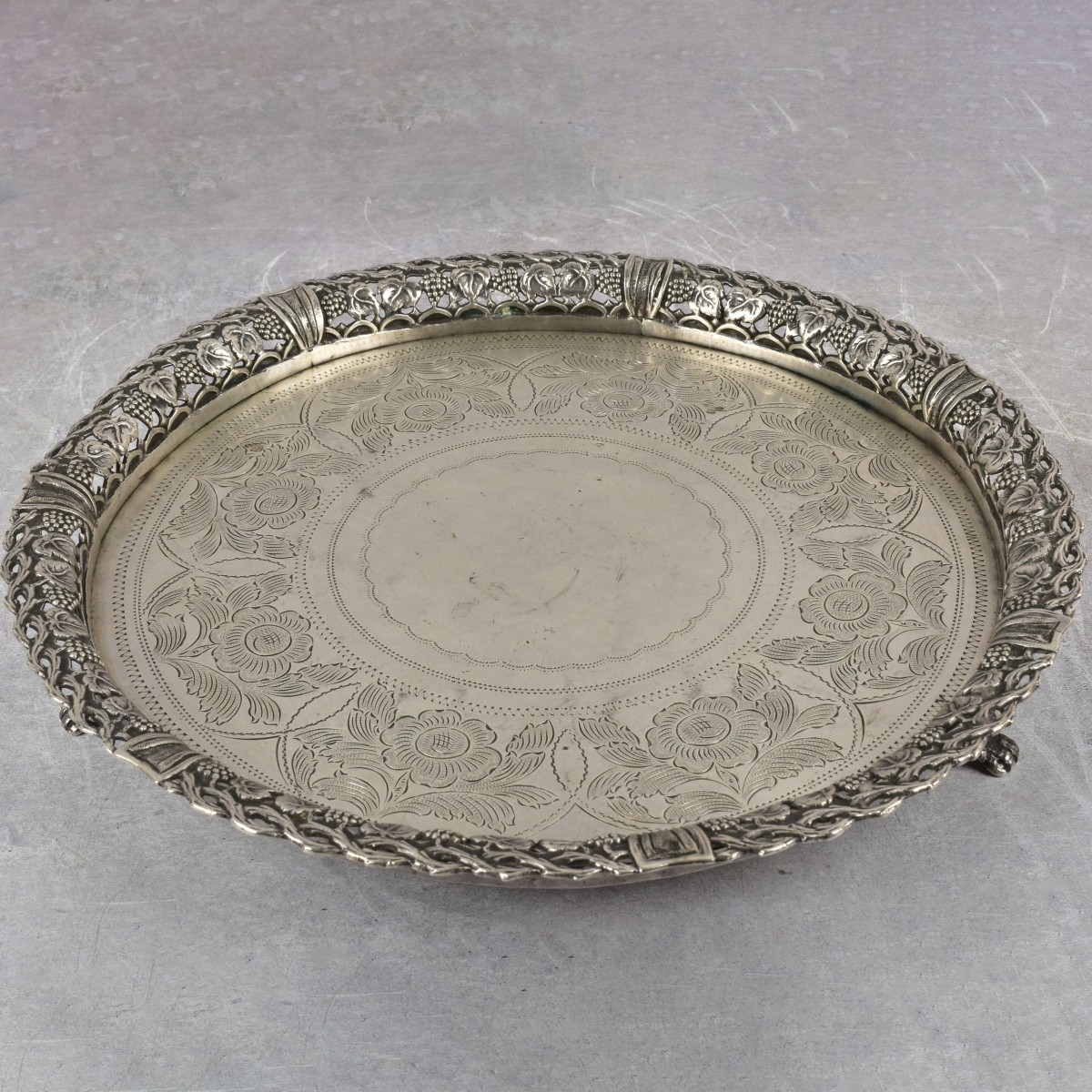 19th Century German 800 Silver Basket
