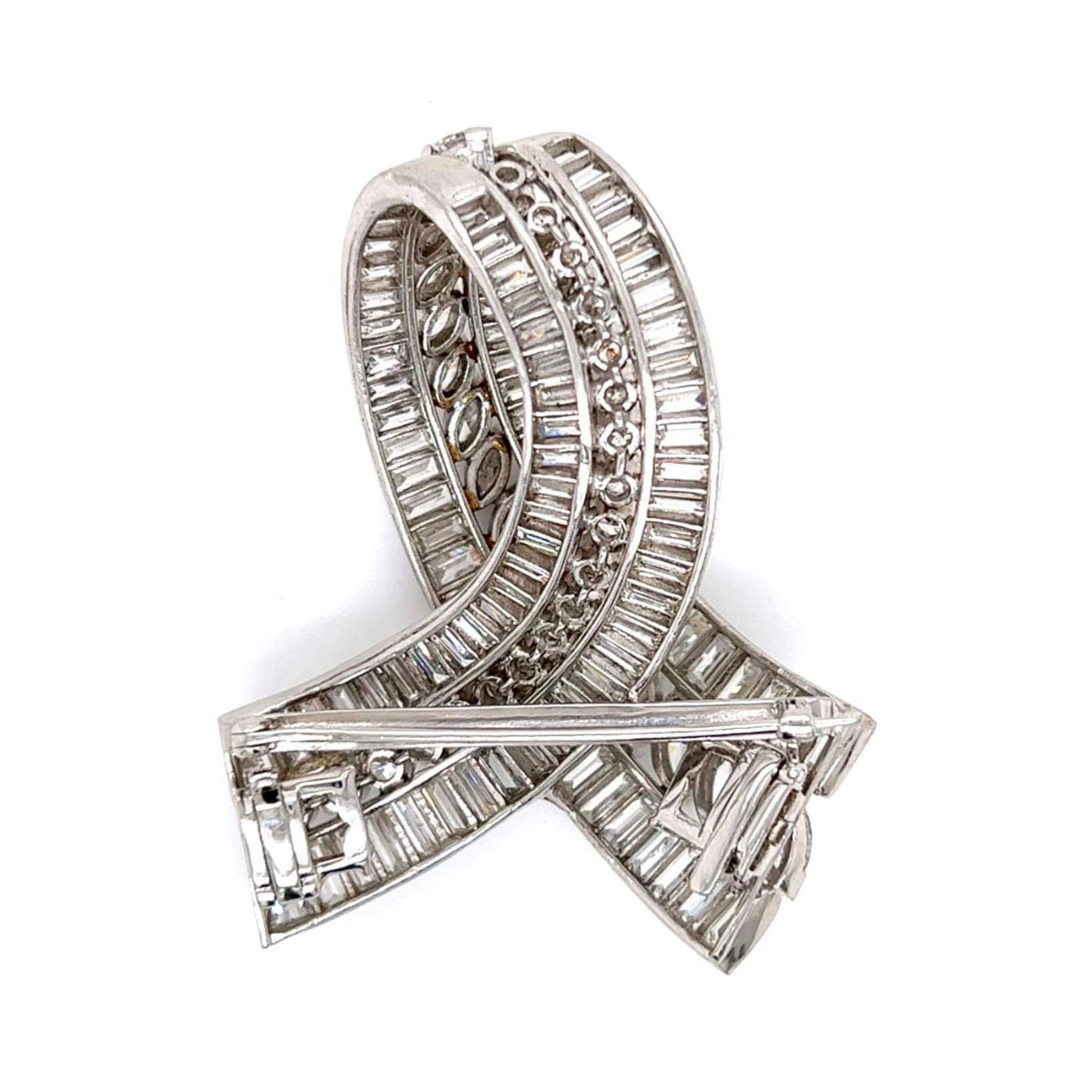 Deco Diamond and Platinum Brooch