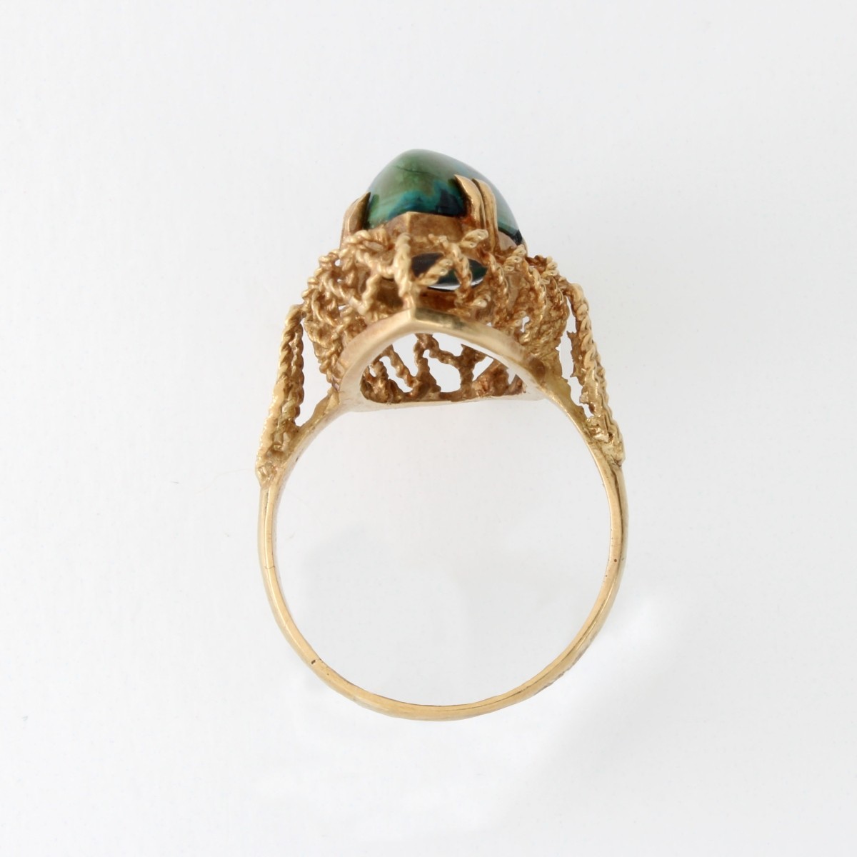 Azurite and 14K Ring