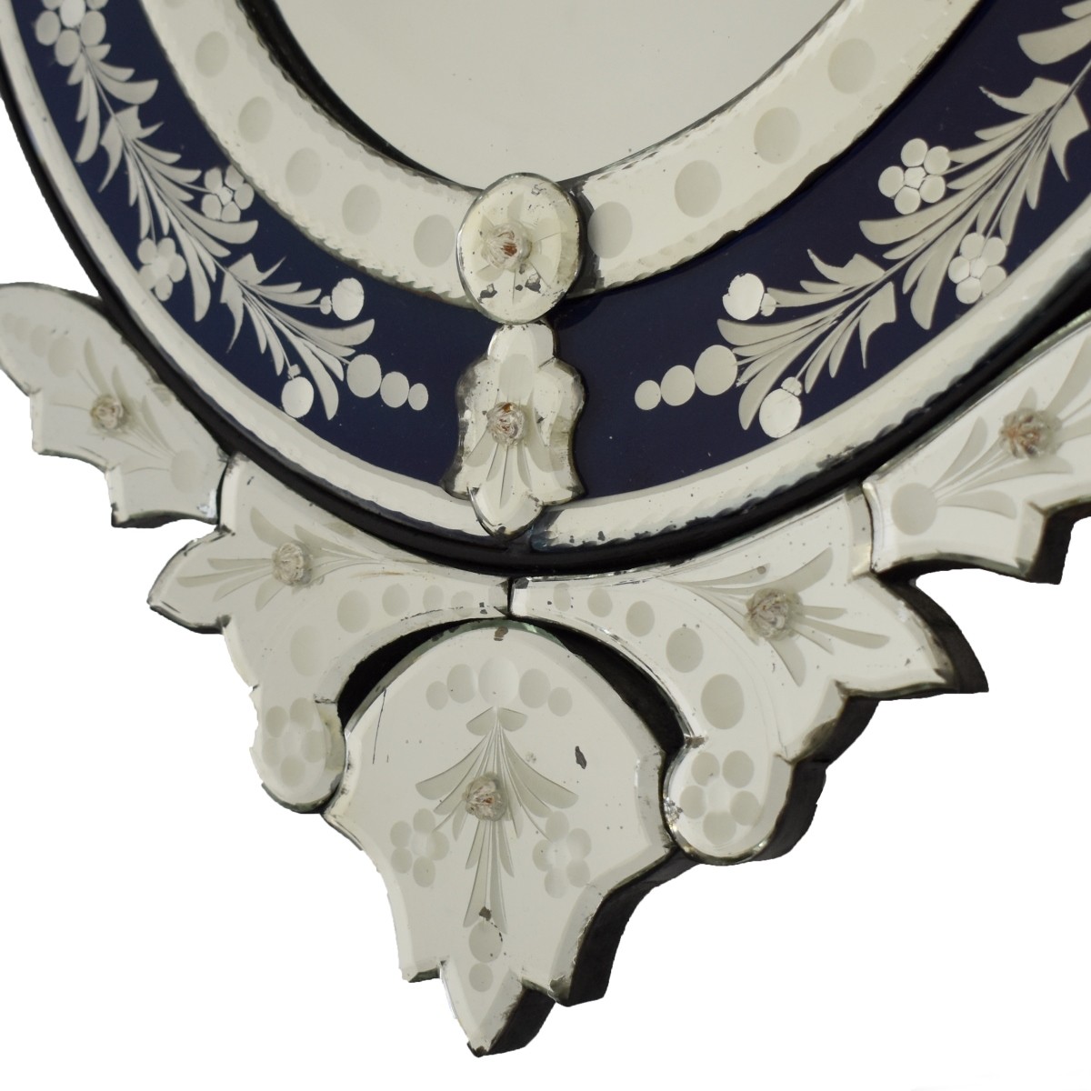 Vintage Oval Italian Venetian Mirror
