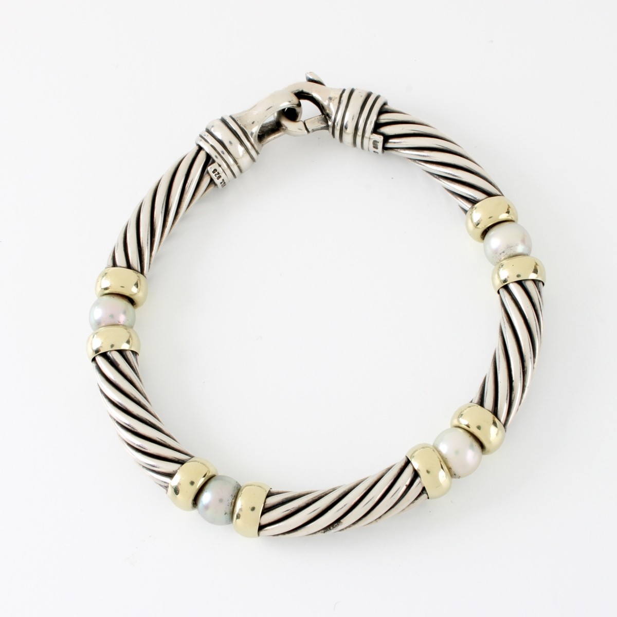 Yurman Sterling, 14K and Pearl Bracelet