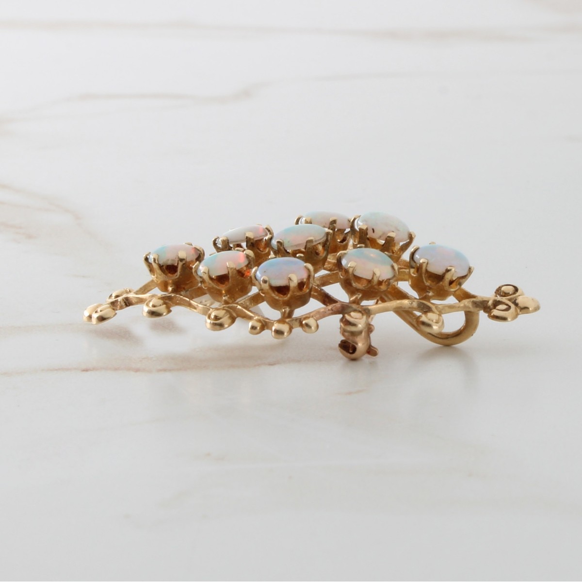 Opal and 14K Pendant / Brooch