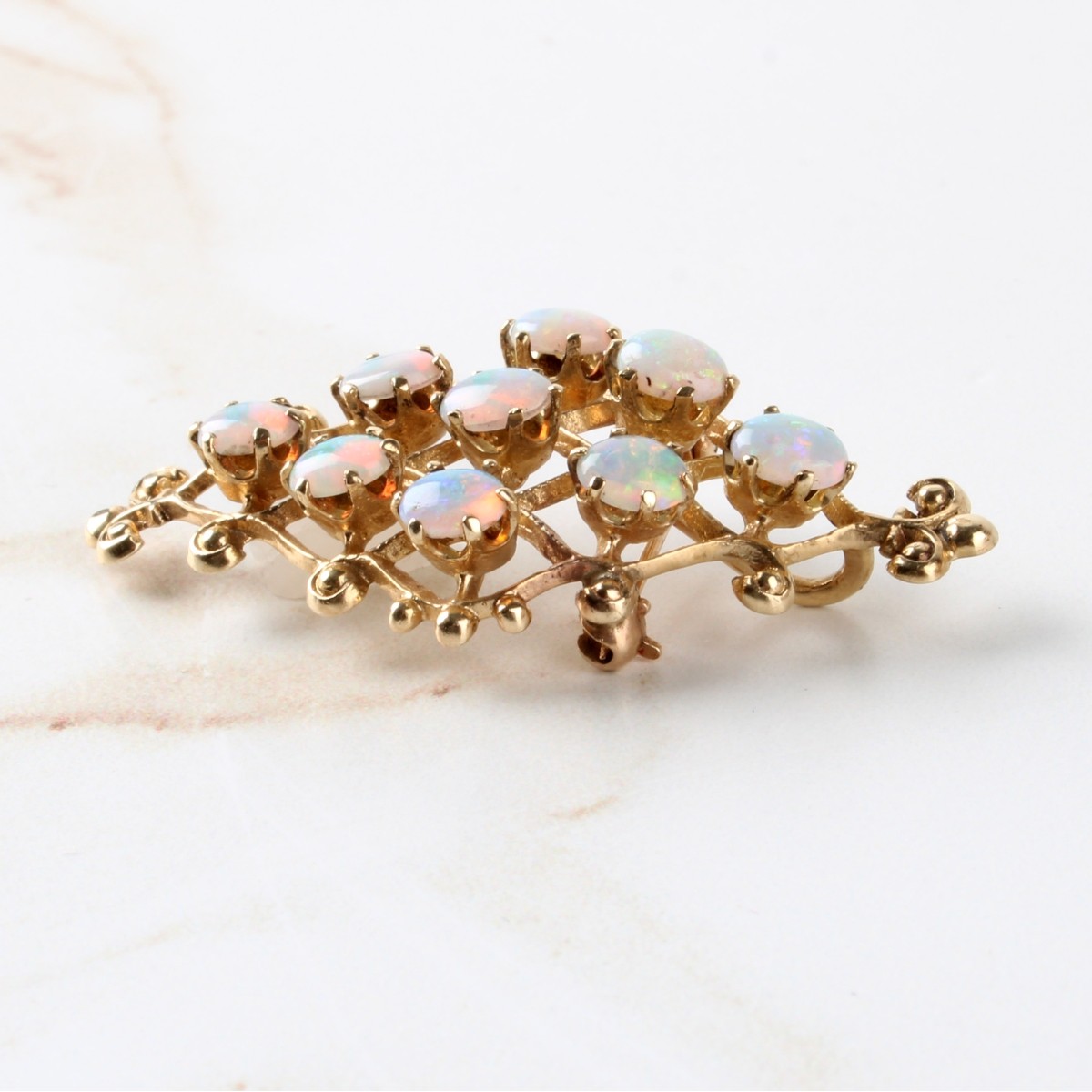 Opal and 14K Pendant / Brooch