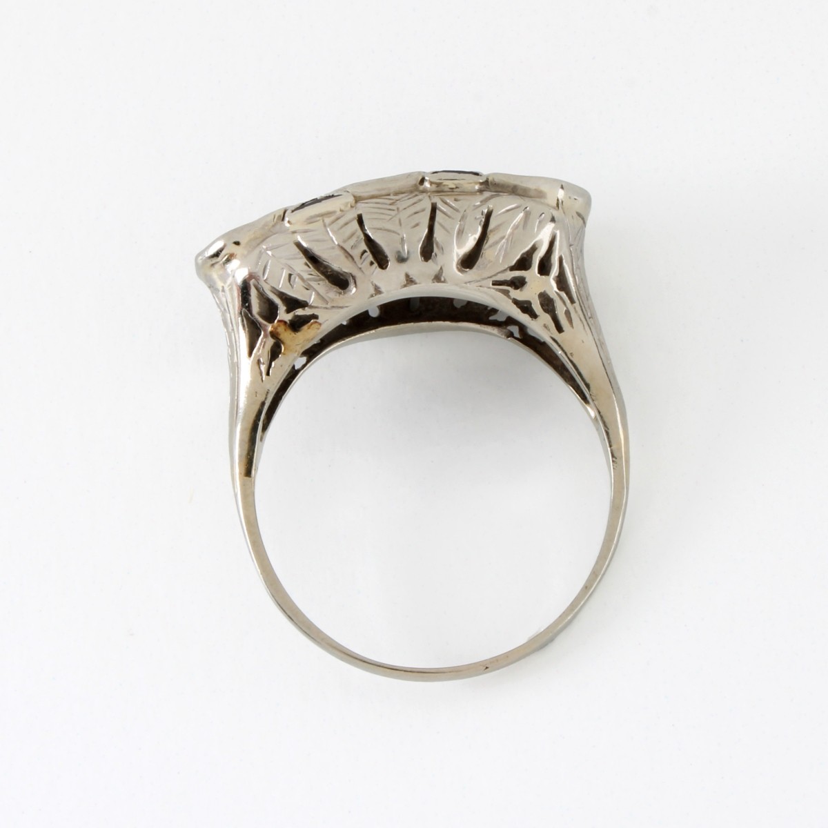 Deco Sapphire, Diamond and Platinum Ring