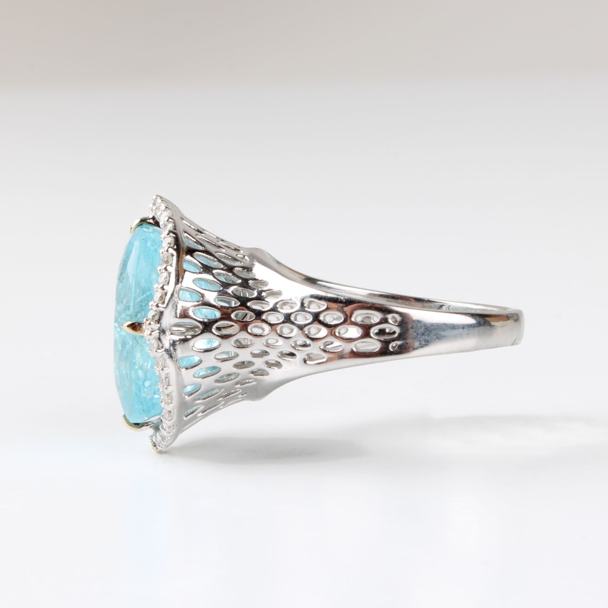 GFCO/AIGS Paraiba, Diamond and 18K Ring