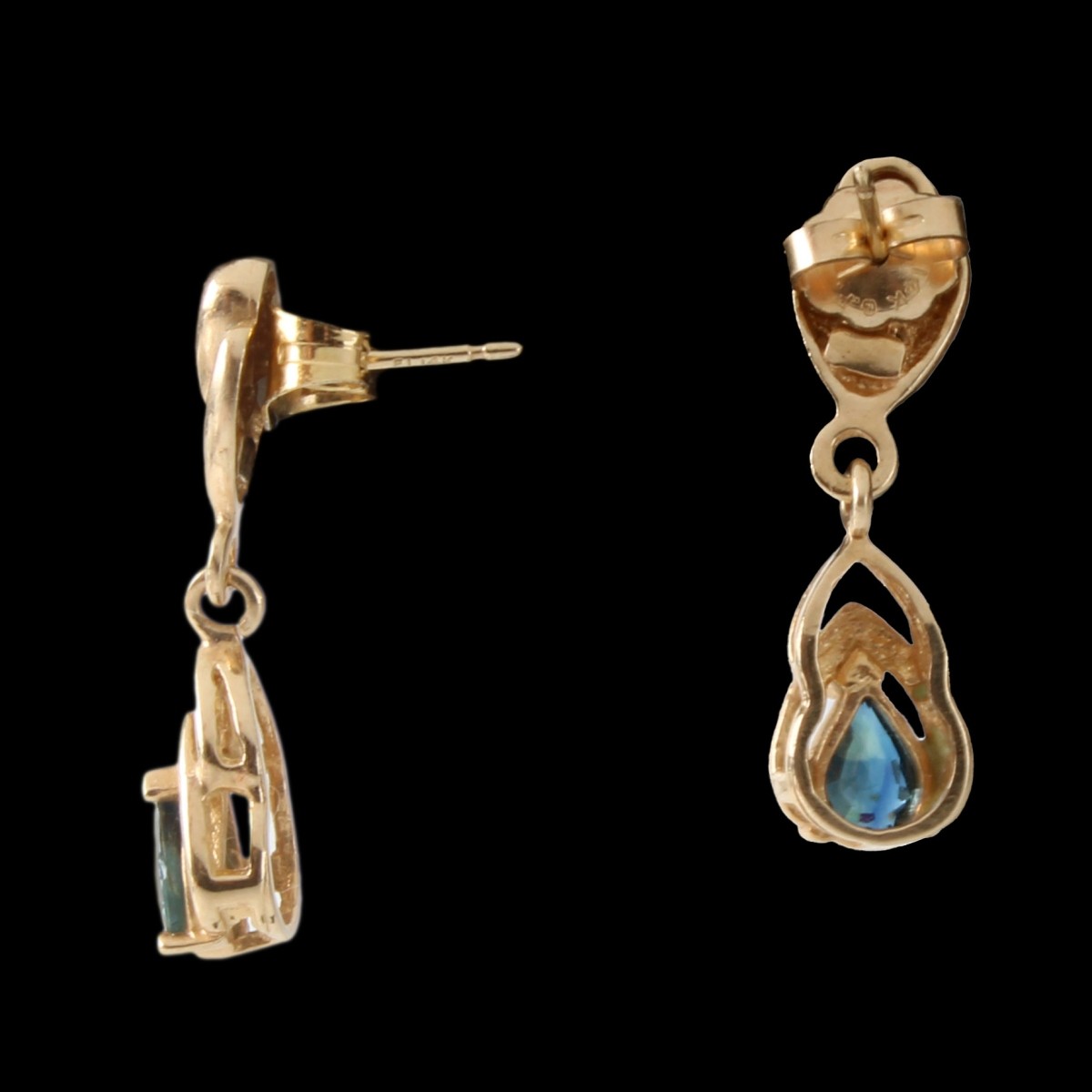 Sapphire and 14K Earrings