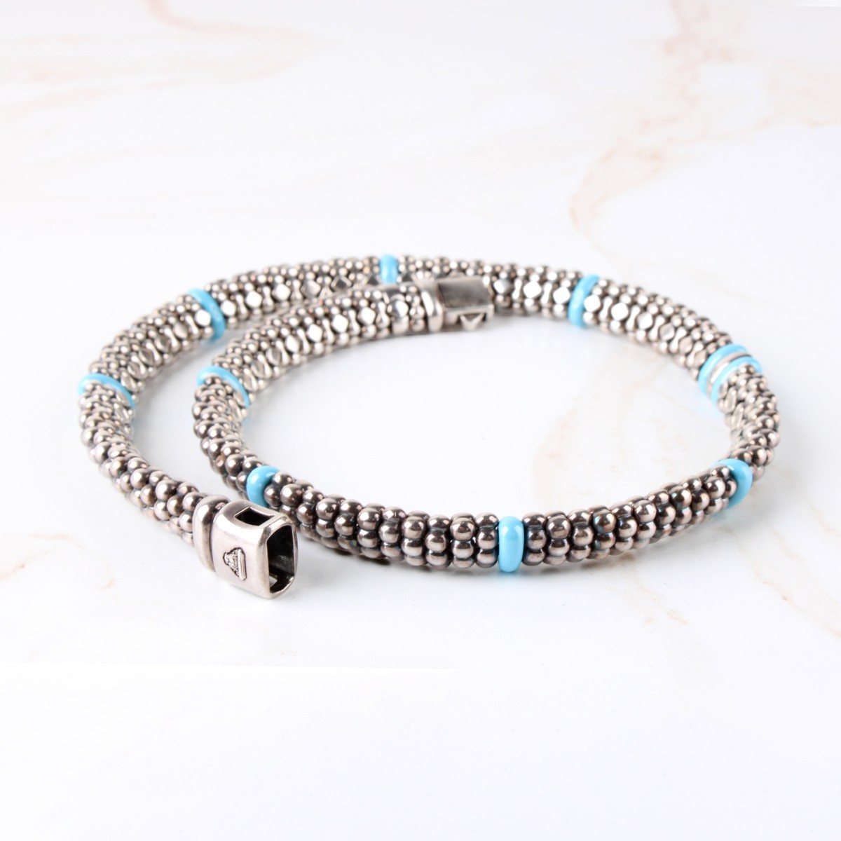 Lagos Ceramic Single Bead SIlver 925 Necklace