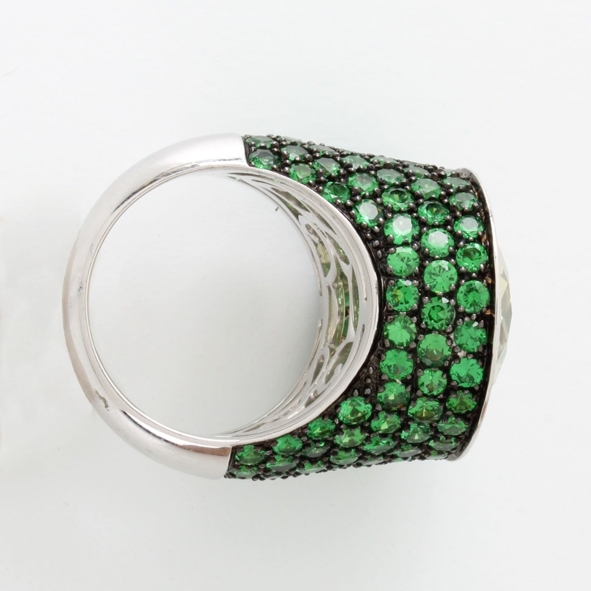 Quartz, Garnet and 18K Ring