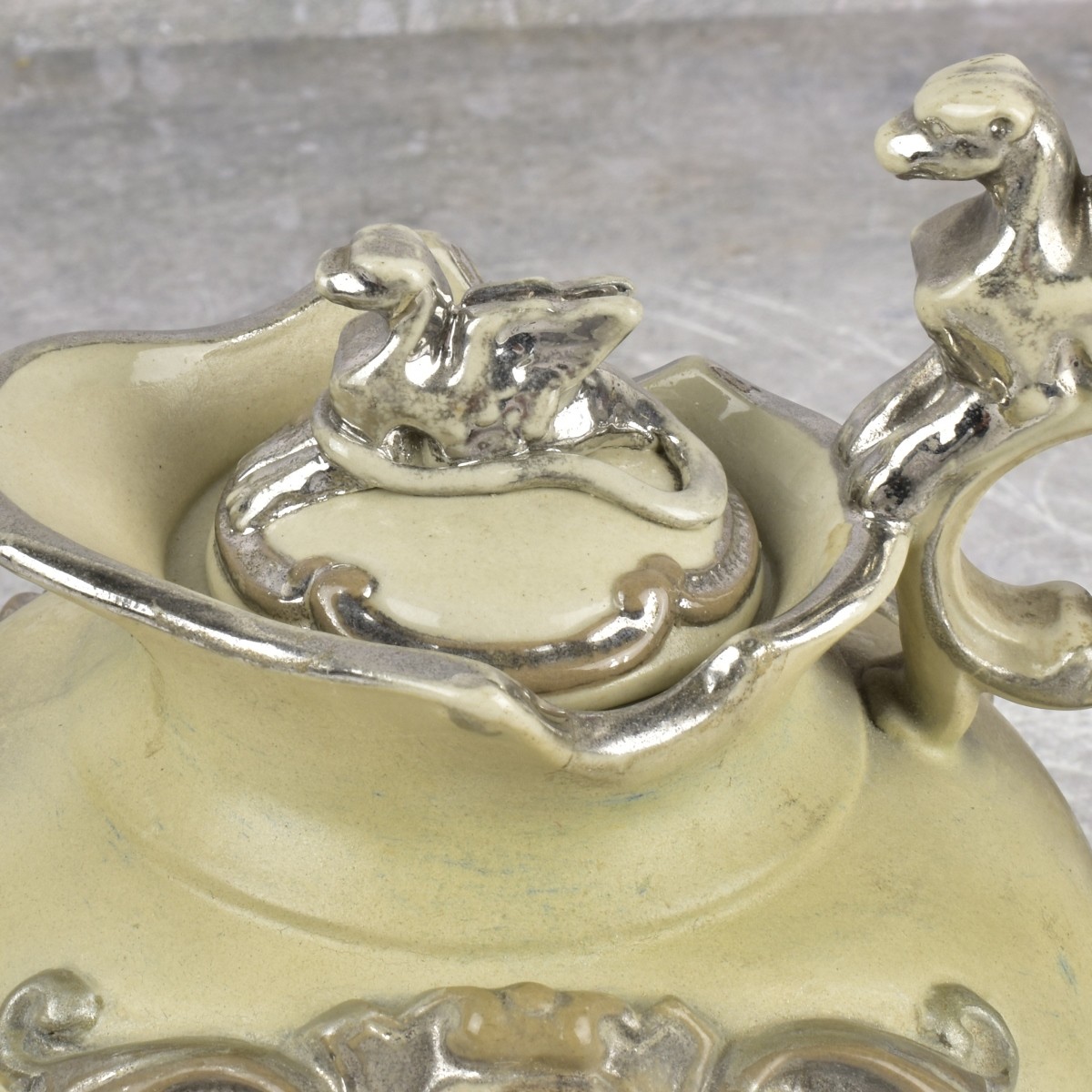 Antique Mettlach Stoneware Teapot