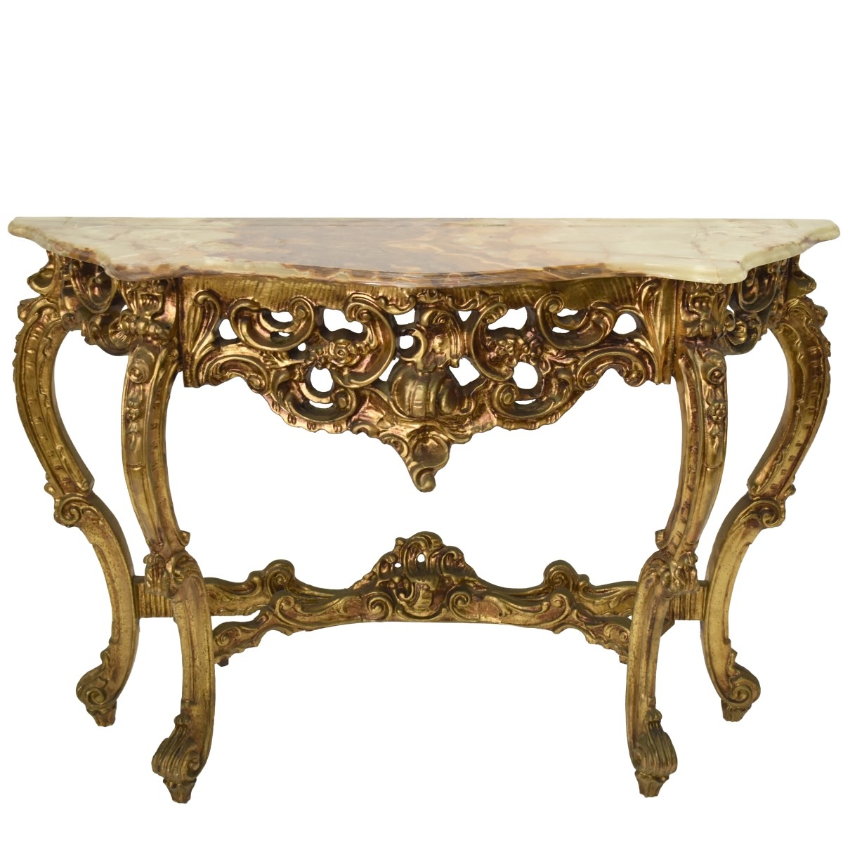 Antique Rococo Style Console and Mirror