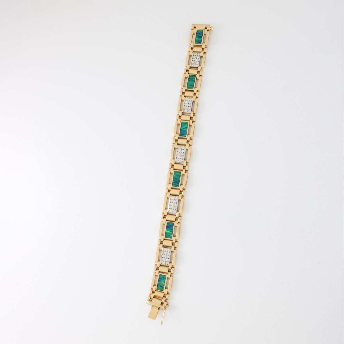 Diamond, Opal and 14K Bracelet