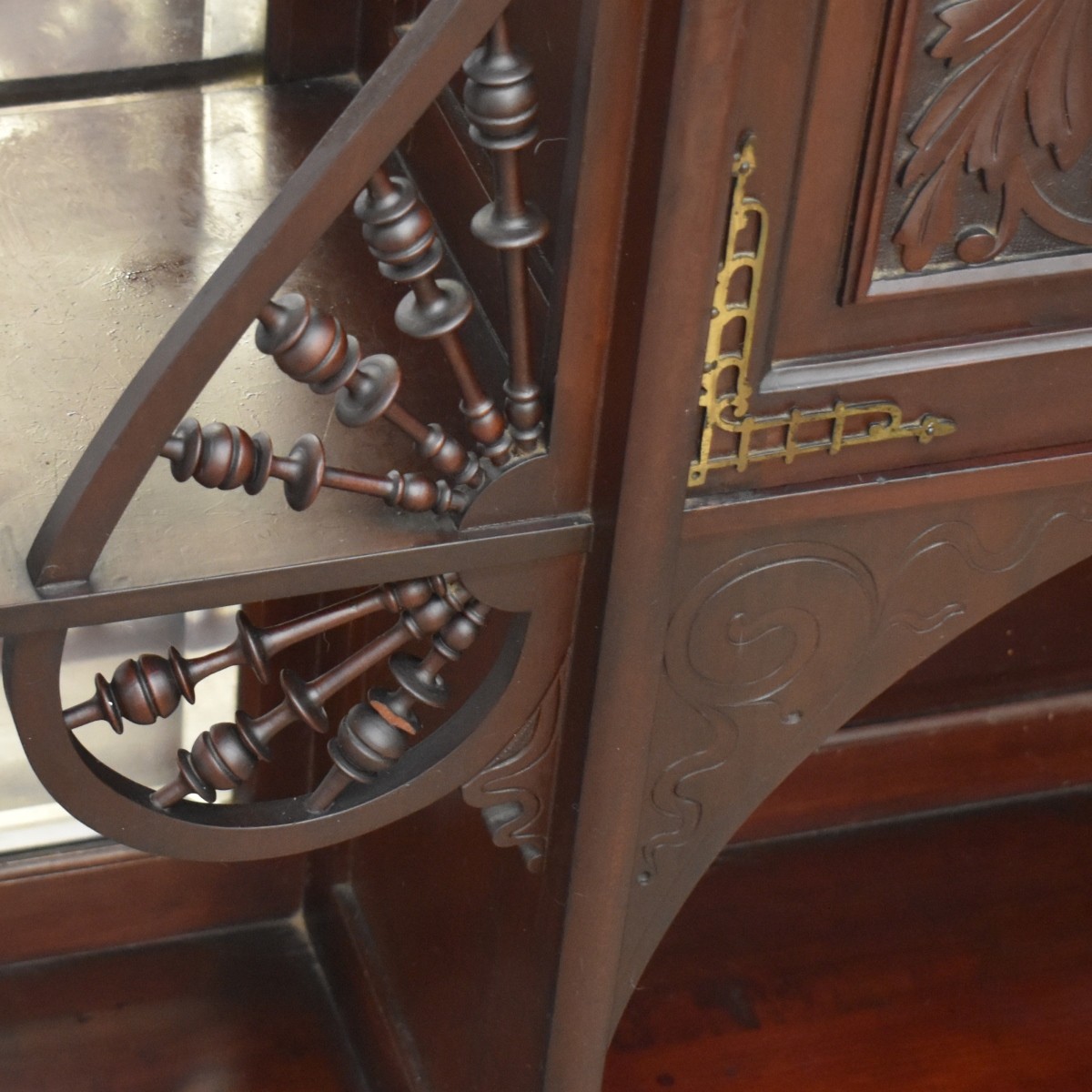 Art Nouveau Carved Etagere