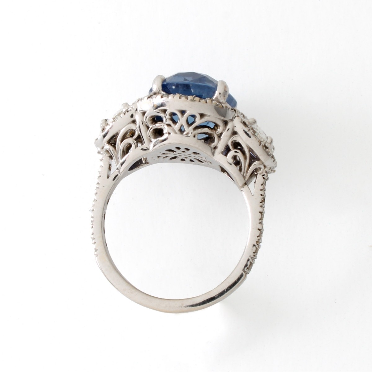 GIA Sapphire, Diamond and 18K Ring