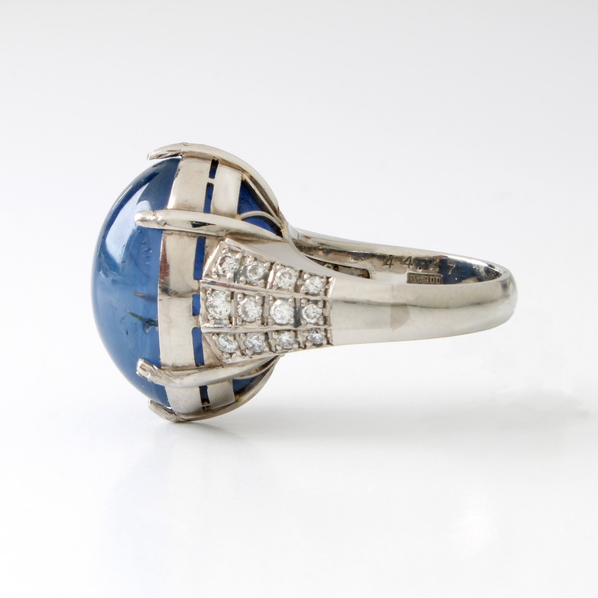 GIA Sapphire, Diamond and Platinum Ring