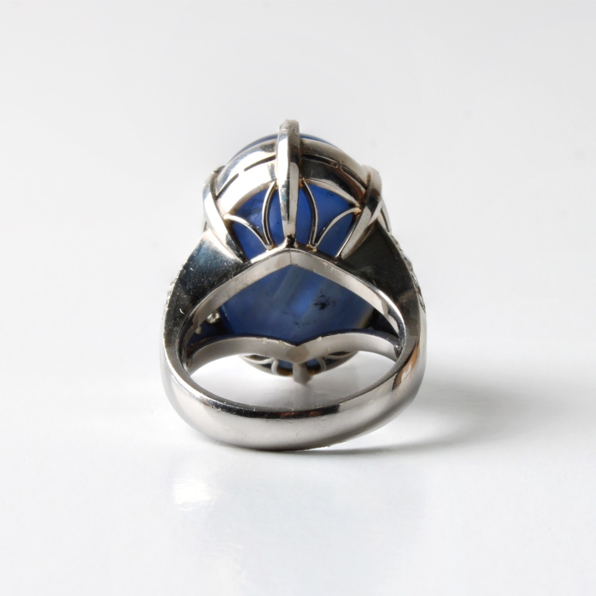 GIA Sapphire, Diamond and Platinum Ring