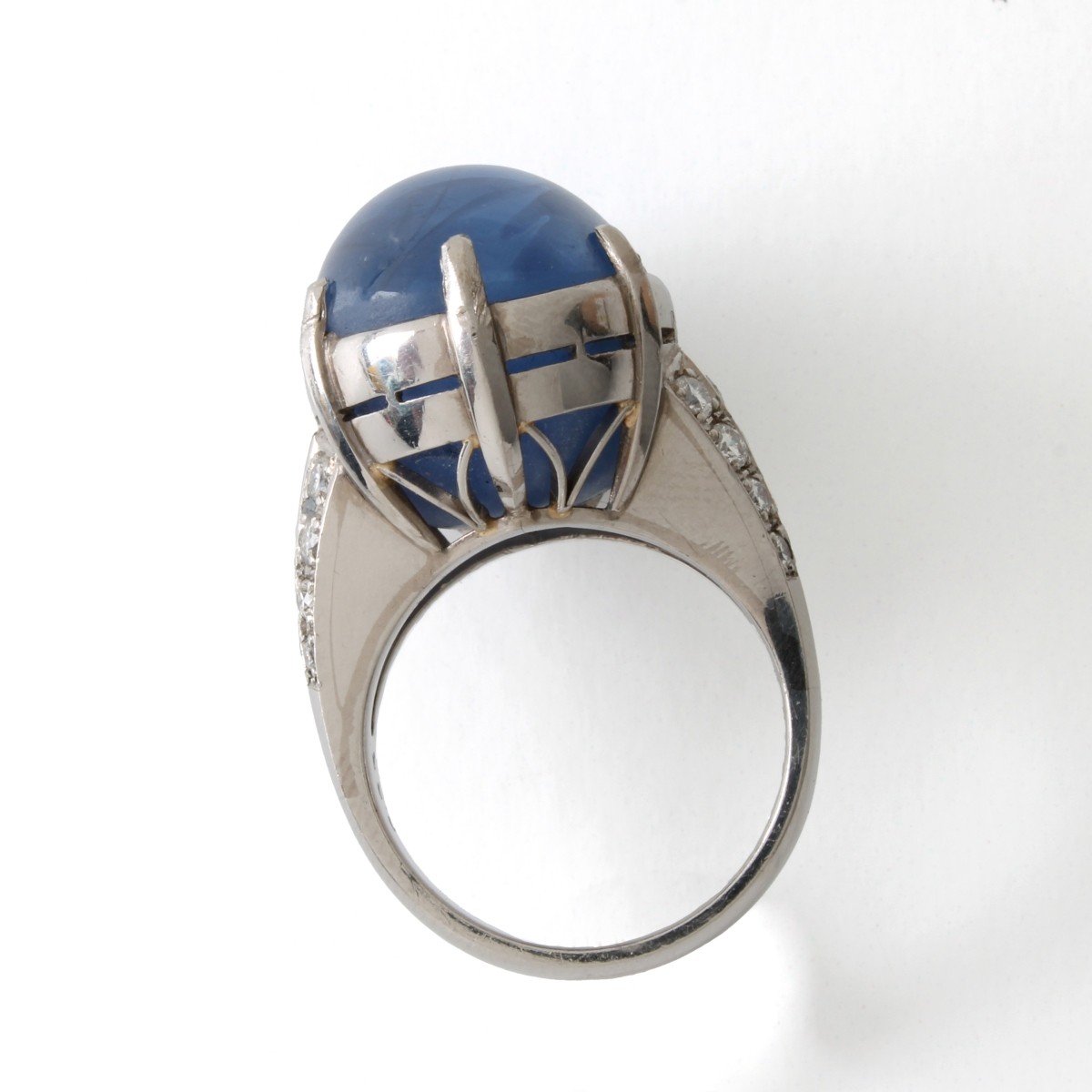 GIA Sapphire, Diamond and Platinum Ring