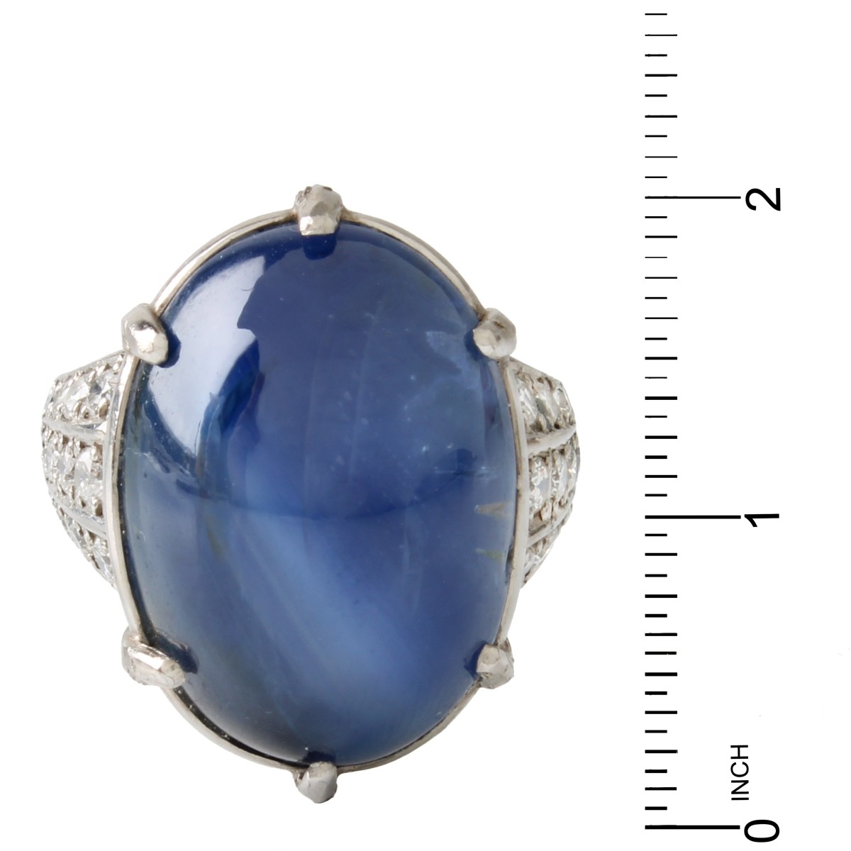 GIA Sapphire, Diamond and Platinum Ring