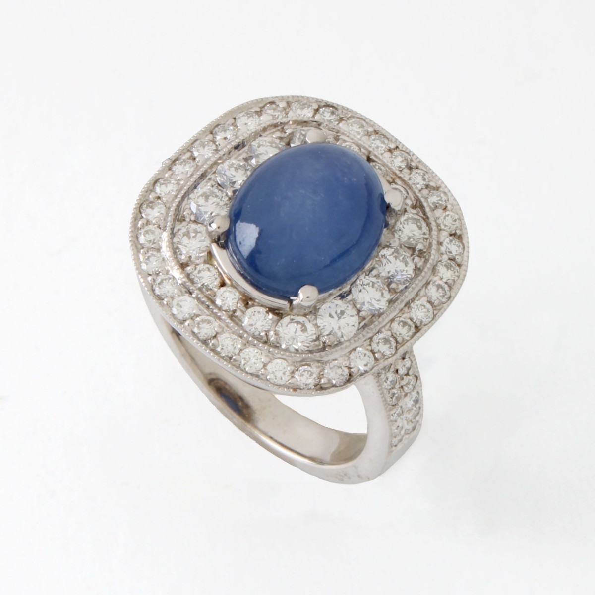 Sapphire, Diamond and 18K Ring
