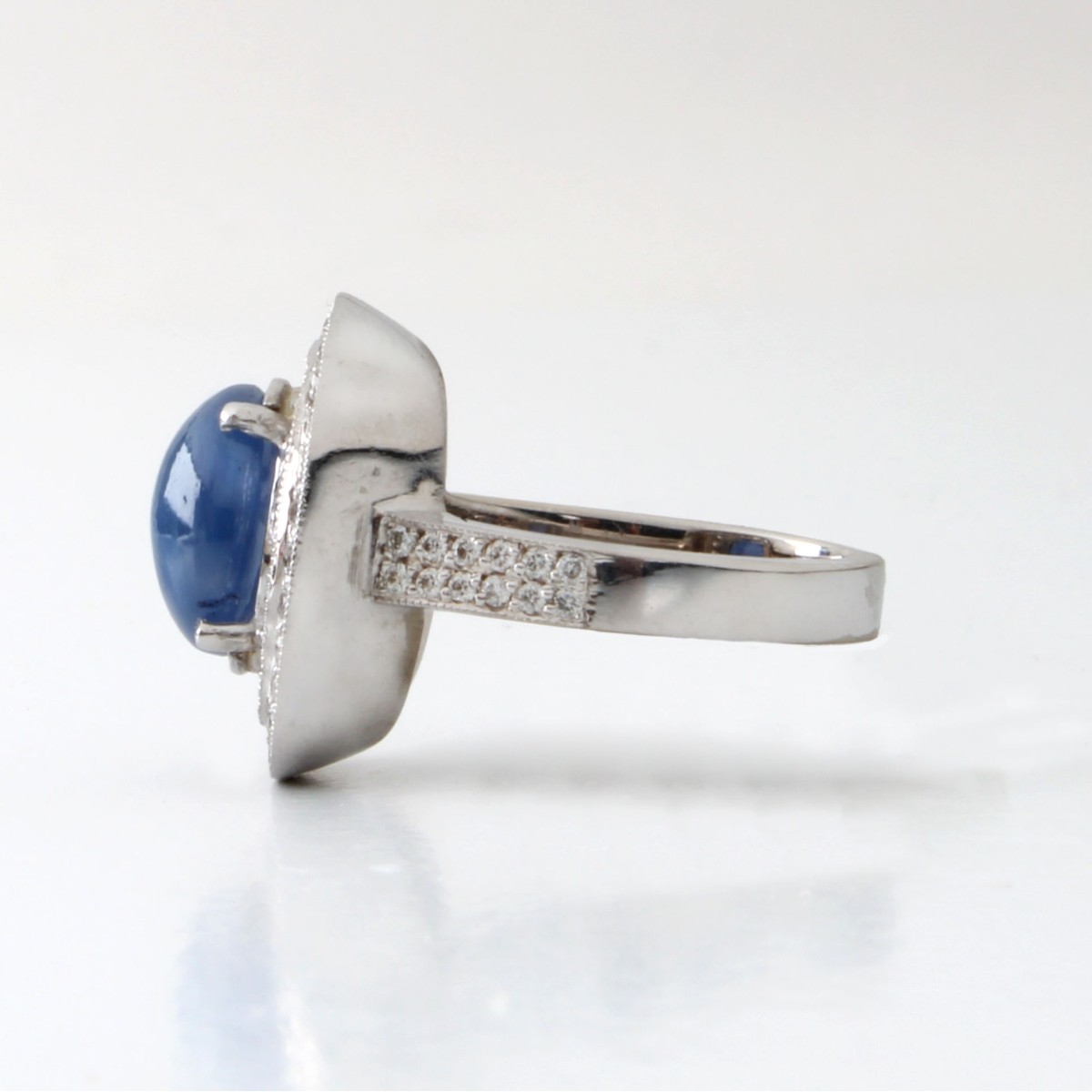 Sapphire, Diamond and 18K Ring