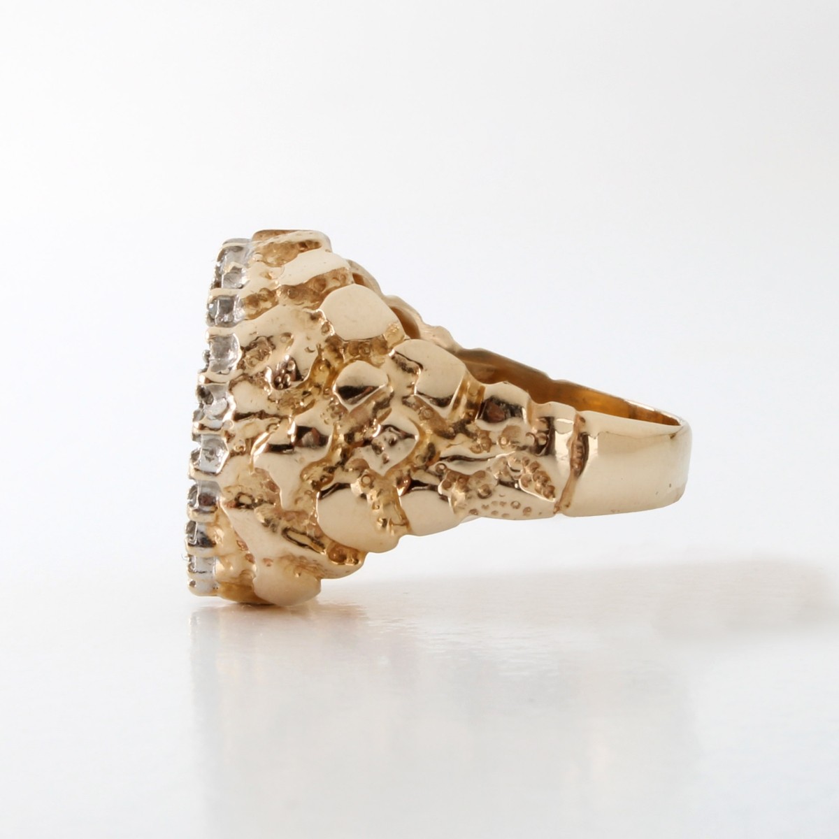 Gold Coin, Diamond and 14K Ring