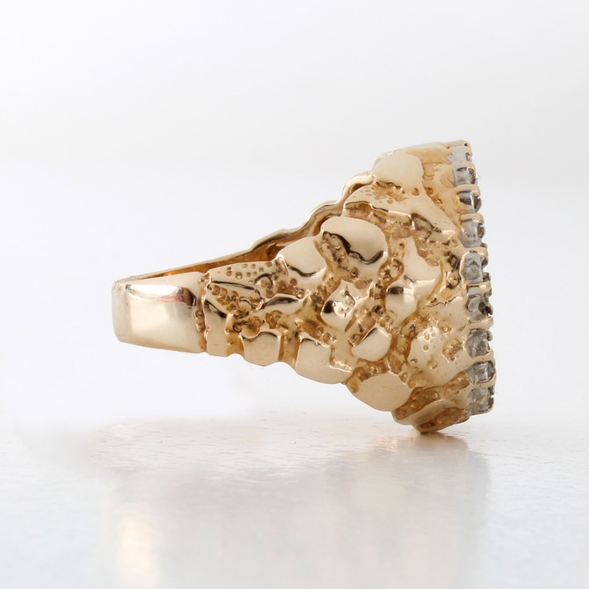 Gold Coin, Diamond and 14K Ring